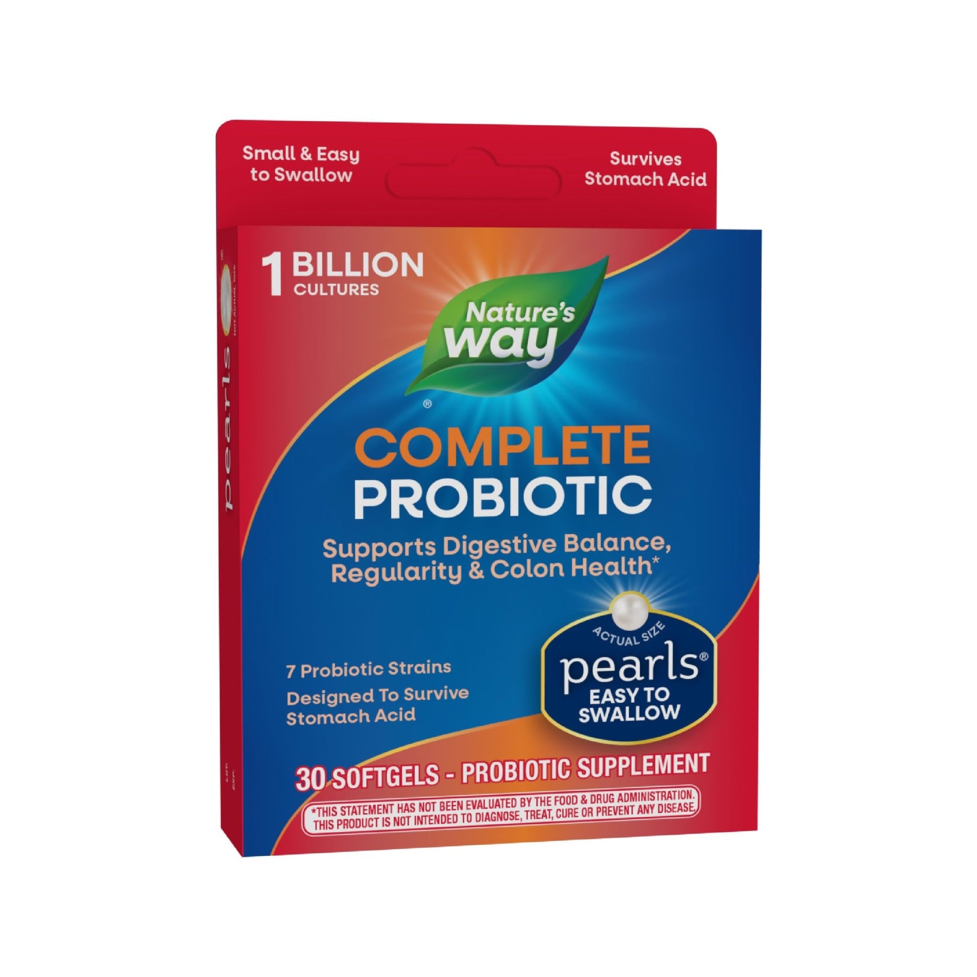 Nature's Way Complete Probiotic Pearls, Supports Digestive Balance*, 1 Billion Live Cultures, Supplement for Men and Women, No Refrigeration Required, 30 softgels - OzHealthStandard