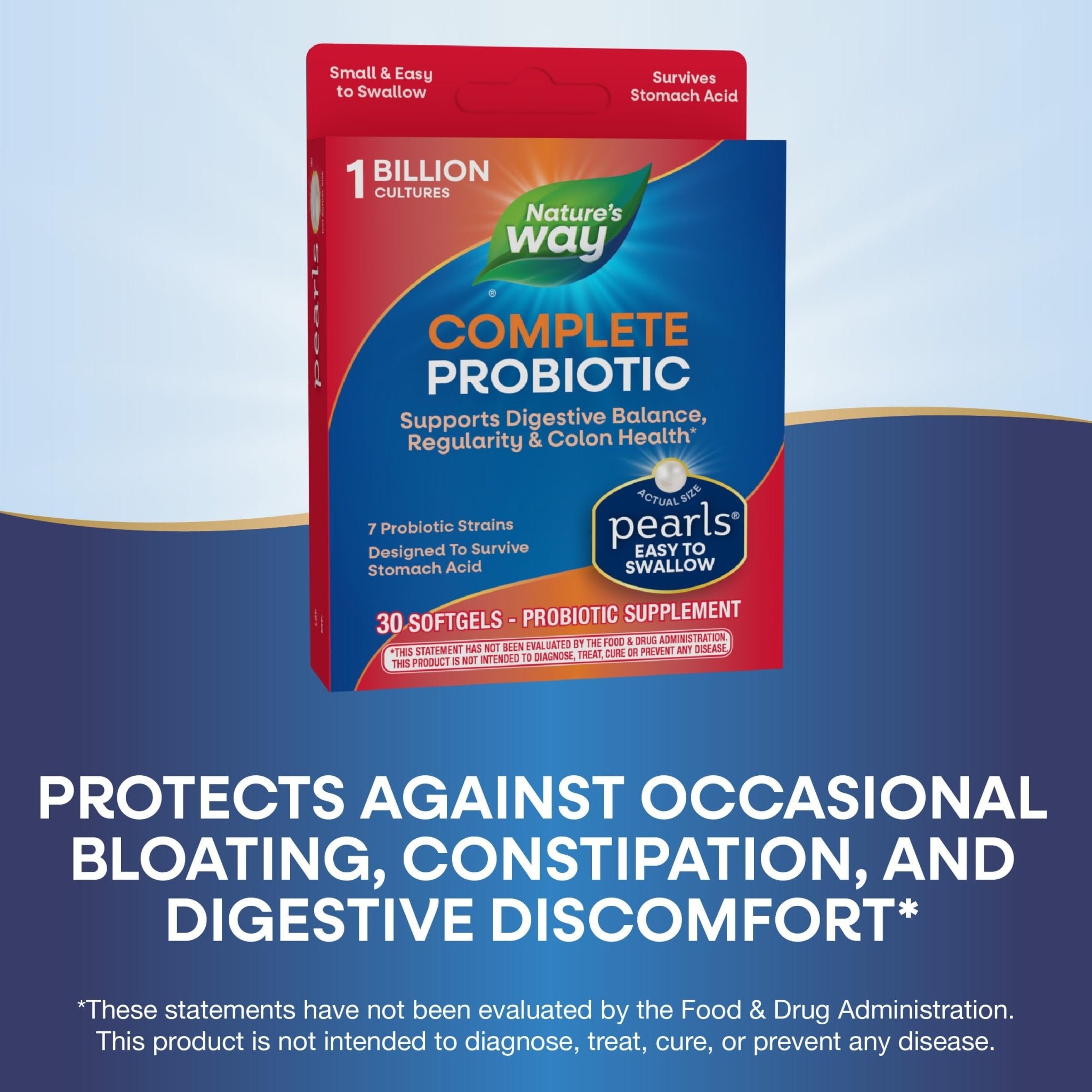Nature's Way Complete Probiotic Pearls, Supports Digestive Balance*, 1 Billion Live Cultures, Supplement for Men and Women, No Refrigeration Required, 30 softgels - OzHealthStandard
