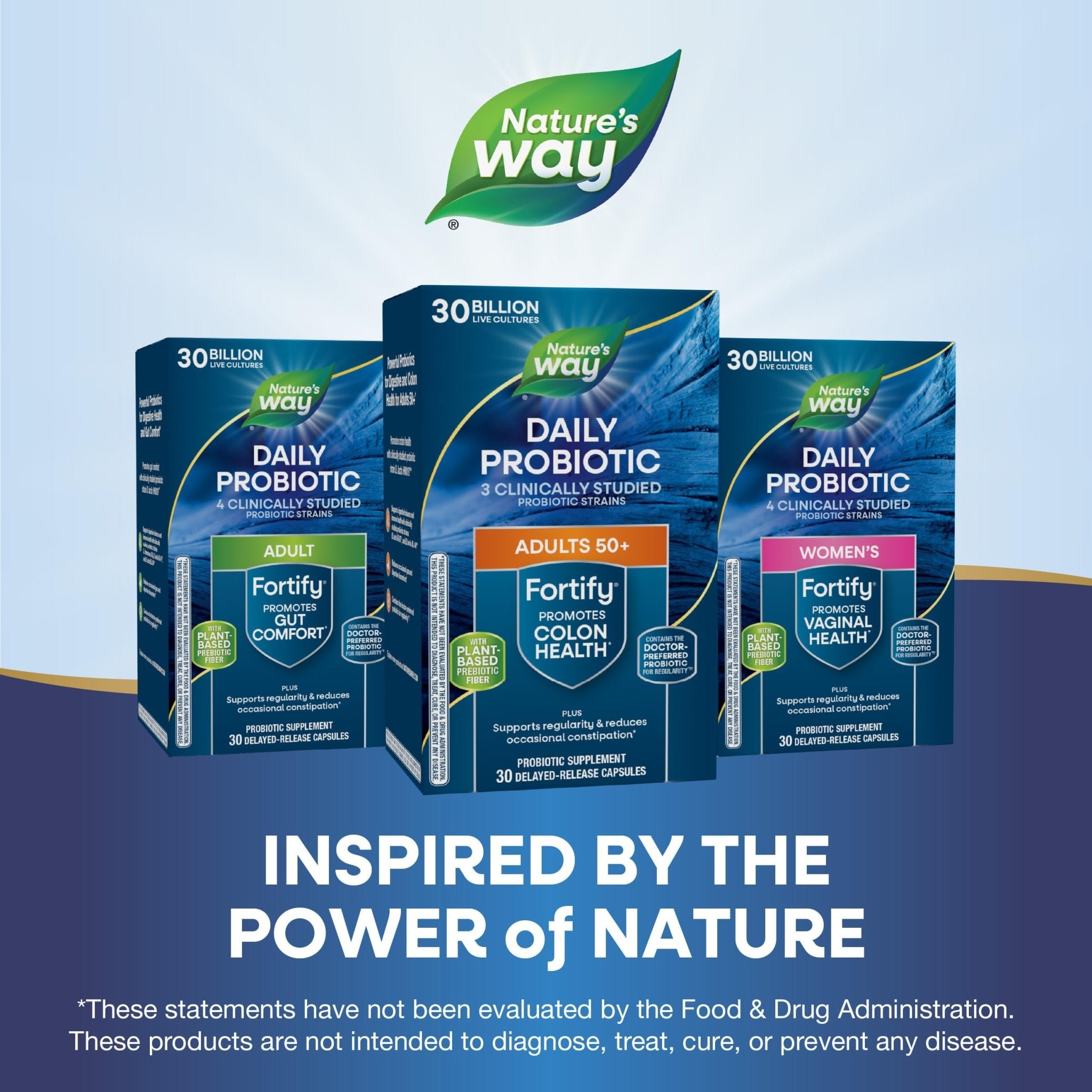 Nature's Way Fortify 50+ Daily Probiotic for Men & Women, 30 Billion Live Cultures, Colon, Digestive, and Immune Health Support* Supplement, 30 Capsules - OzHealthStandard