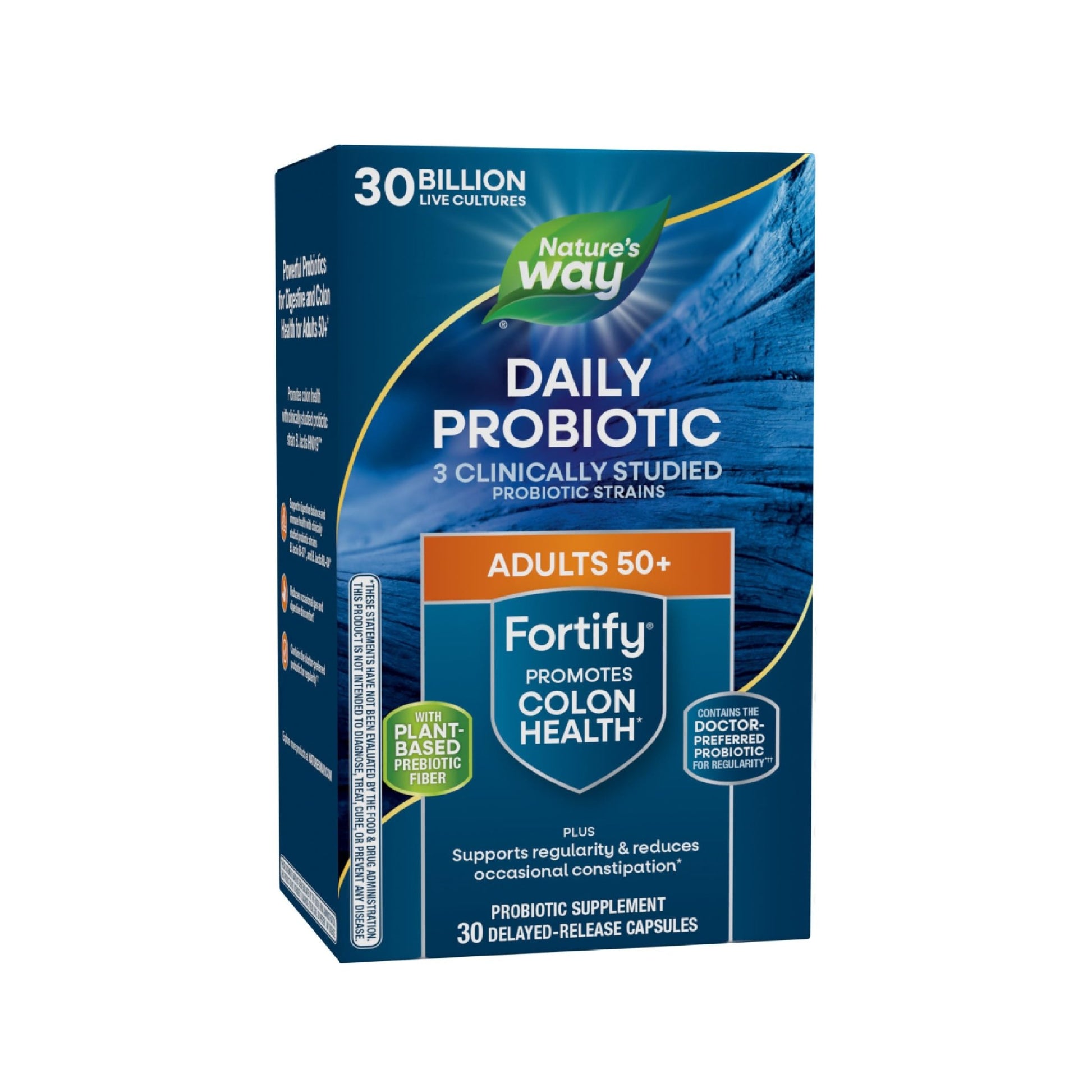 Nature's Way Fortify 50+ Daily Probiotic for Men & Women, 30 Billion Live Cultures, Colon, Digestive, and Immune Health Support* Supplement, 30 Capsules - OzHealthStandard