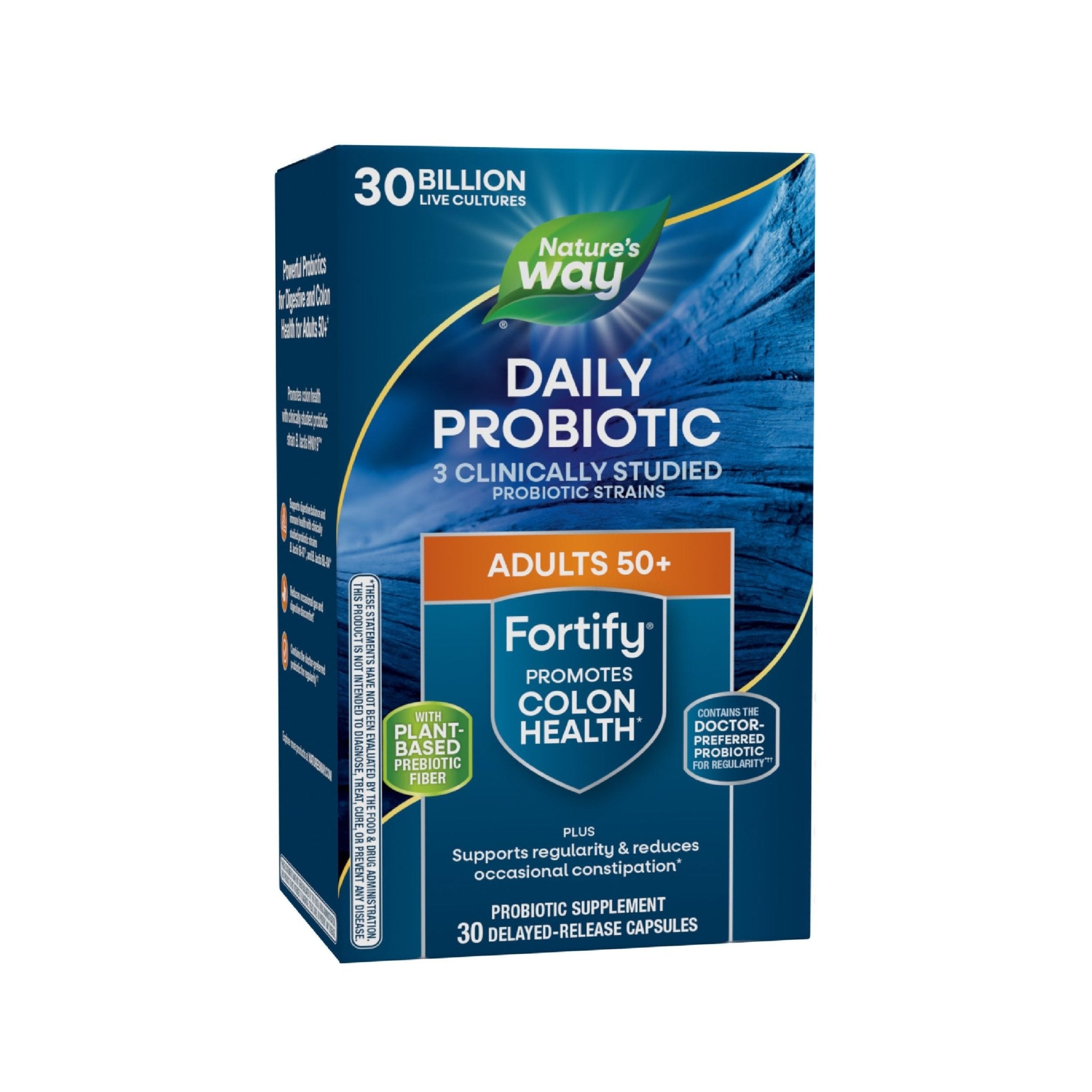 Nature's Way Fortify 50+ Daily Probiotic for Men & Women, 30 Billion Live Cultures, Colon, Digestive, and Immune Health Support* Supplement, 30 Capsules - OzHealthStandard