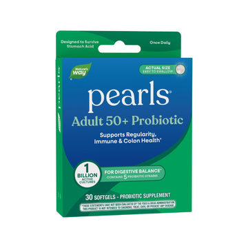 Nature's Way Pearls Adult 50+ Probiotic, Probiotics for Digestive Health* Supports Regularity, Immune & Colon Health*, 1 Billion Cultures, No Refrigeration Needed, 30 Softgels - OzHealthStandard