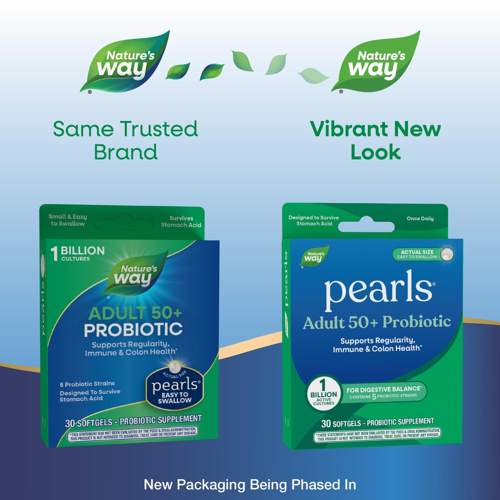 Nature's Way Pearls Adult 50+ Probiotic, Probiotics for Digestive Health* Supports Regularity, Immune & Colon Health*, 1 Billion Cultures, No Refrigeration Needed, 30 Softgels - OzHealthStandard