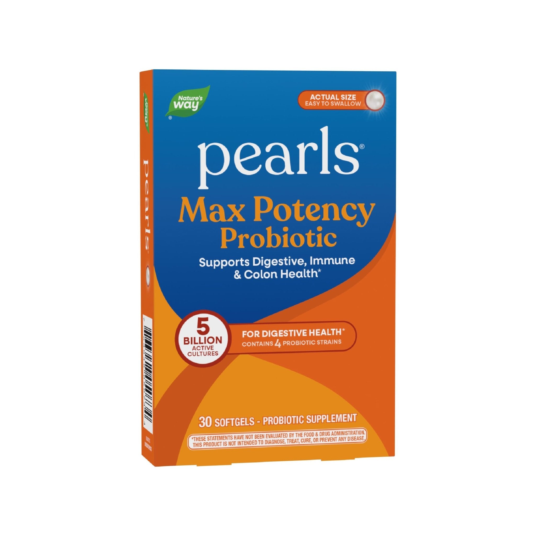 Nature's Way Pearls Max Potency Probiotic for Men and Women, Supports Digestive, Immune, Colon Health*, 5 Billion Live Cultures, No Refrigeration Required, 30 Softgels - OzHealthStandard