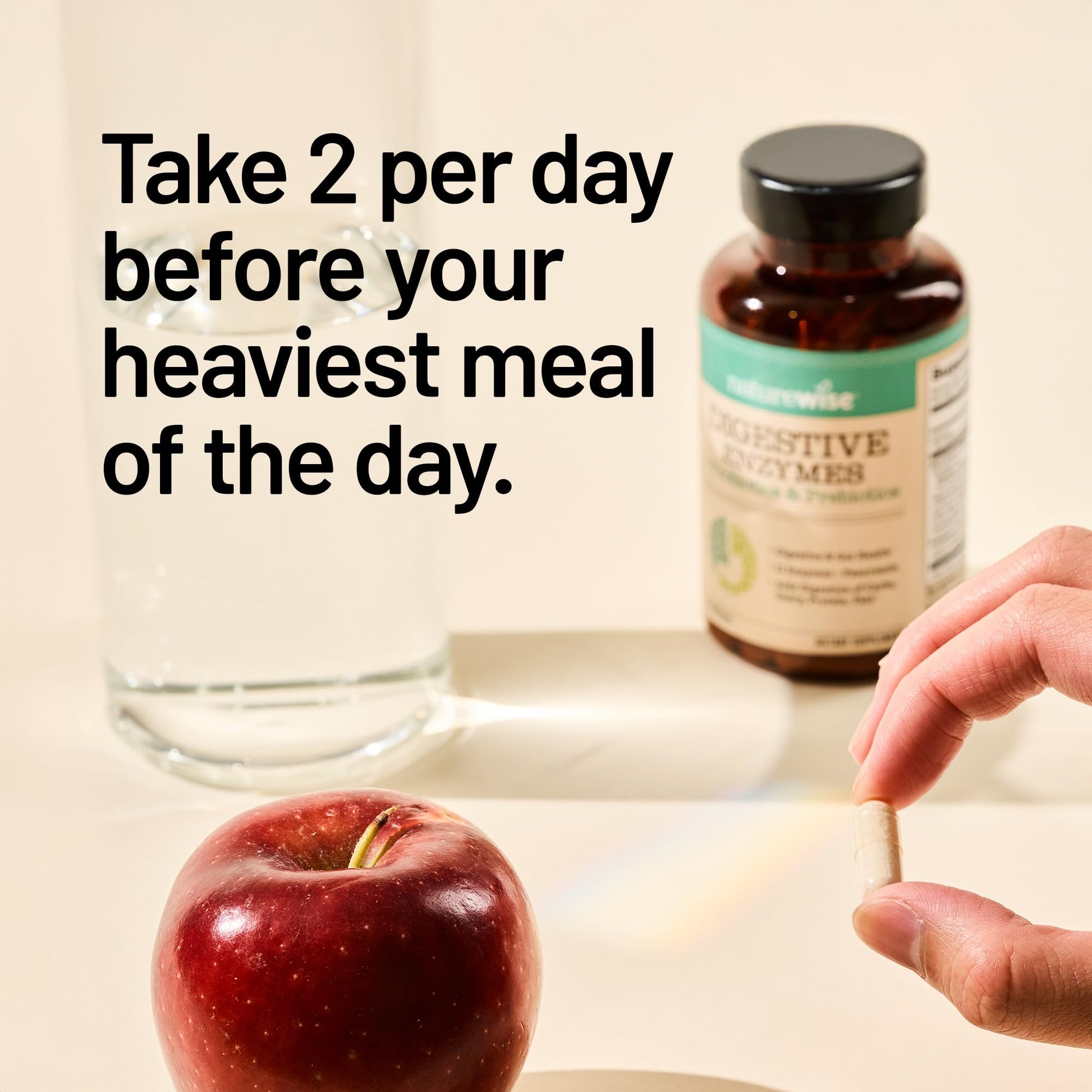 NatureWise Digestive Enzymes - Multi Enzymes with Probiotics + Prebiotics - Post Mealtime Comfort & Bloating Support + Aids Digestion and Gut Health - Soy-Free, Non-GMO - 60 Capsules[1-Month Supply] - OzHealthStandard