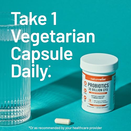 NatureWise Max Probiotics for Women & Men - 30 Billion CFU 18 Strains With Prebiotics - For Gut & Digestive Health - Delayed-Release Capsules, Gluten Free - 60 Capsules[2-Month Supply] - OzHealthStandard