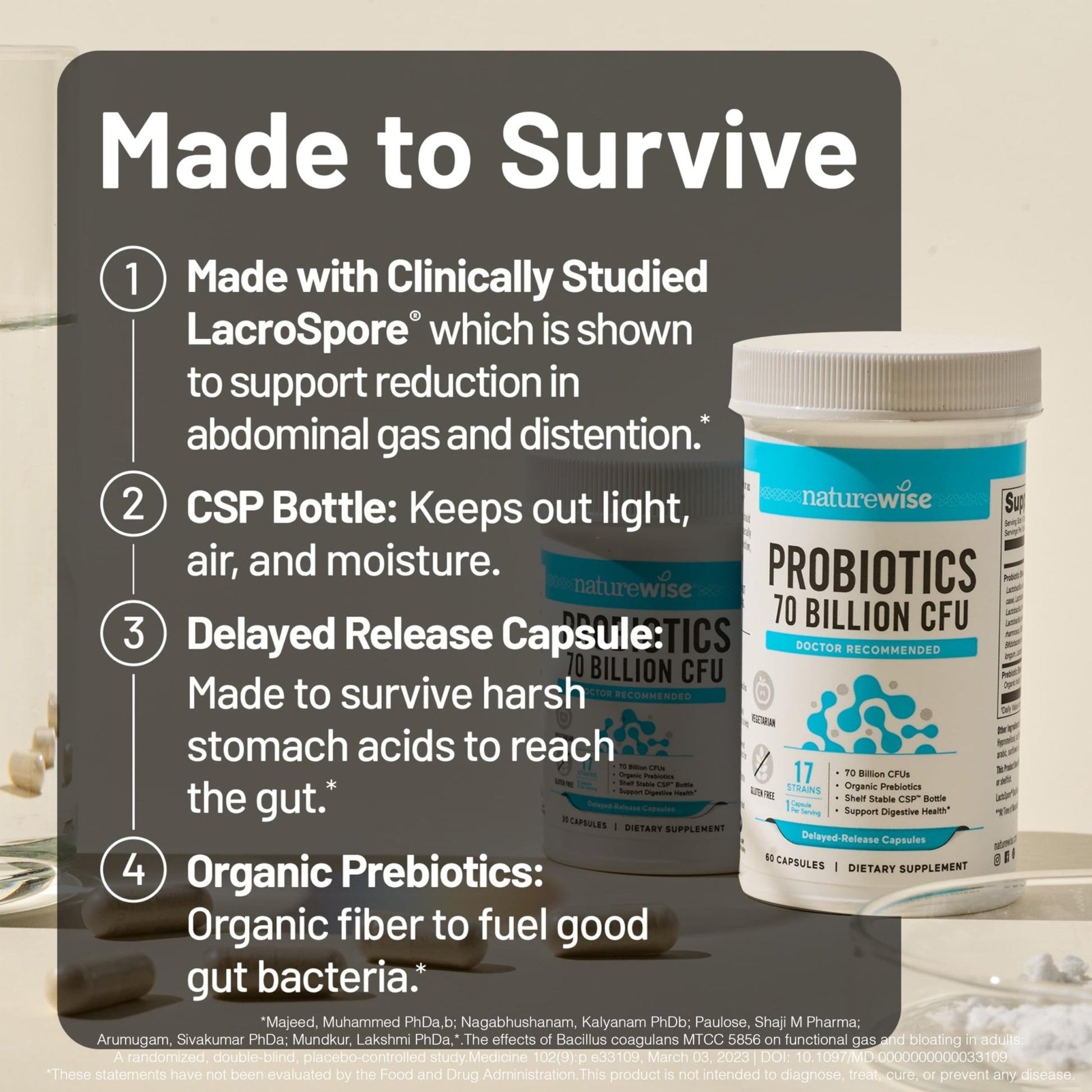 NatureWise Probiotics 70 Billion CFU - 17 Strains + Organic Prebiotics - Immune, Digestive & Gut Health Support for Women & Men - Vegetarian, Gluten-Free, Non-GMO - 30 Capsules[1-Month Supply] - OzHealthStandard