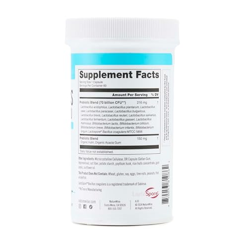 NatureWise Probiotics 70 Billion CFU - 17 Strains + Organic Prebiotics - Immune, Digestive & Gut Health Support for Women & Men - Vegetarian, Gluten-Free, Non-GMO - 60 Capsules[2-Month Supply] - OzHealthStandard