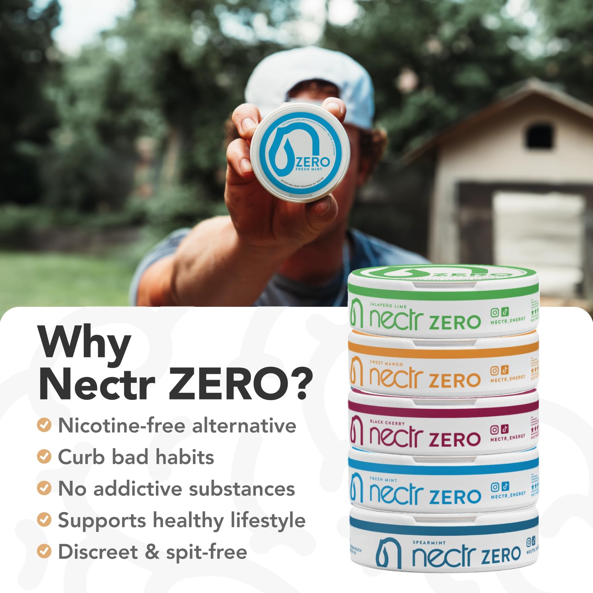 Nectr Energy Zero Pouches - No Caffeine, No Sugar, Zero Calories Mini Pouches for Oral Fixation and Stress Relief - 4 Pucks of 20 - Sweet Mango Flavor - OzHealthStandard