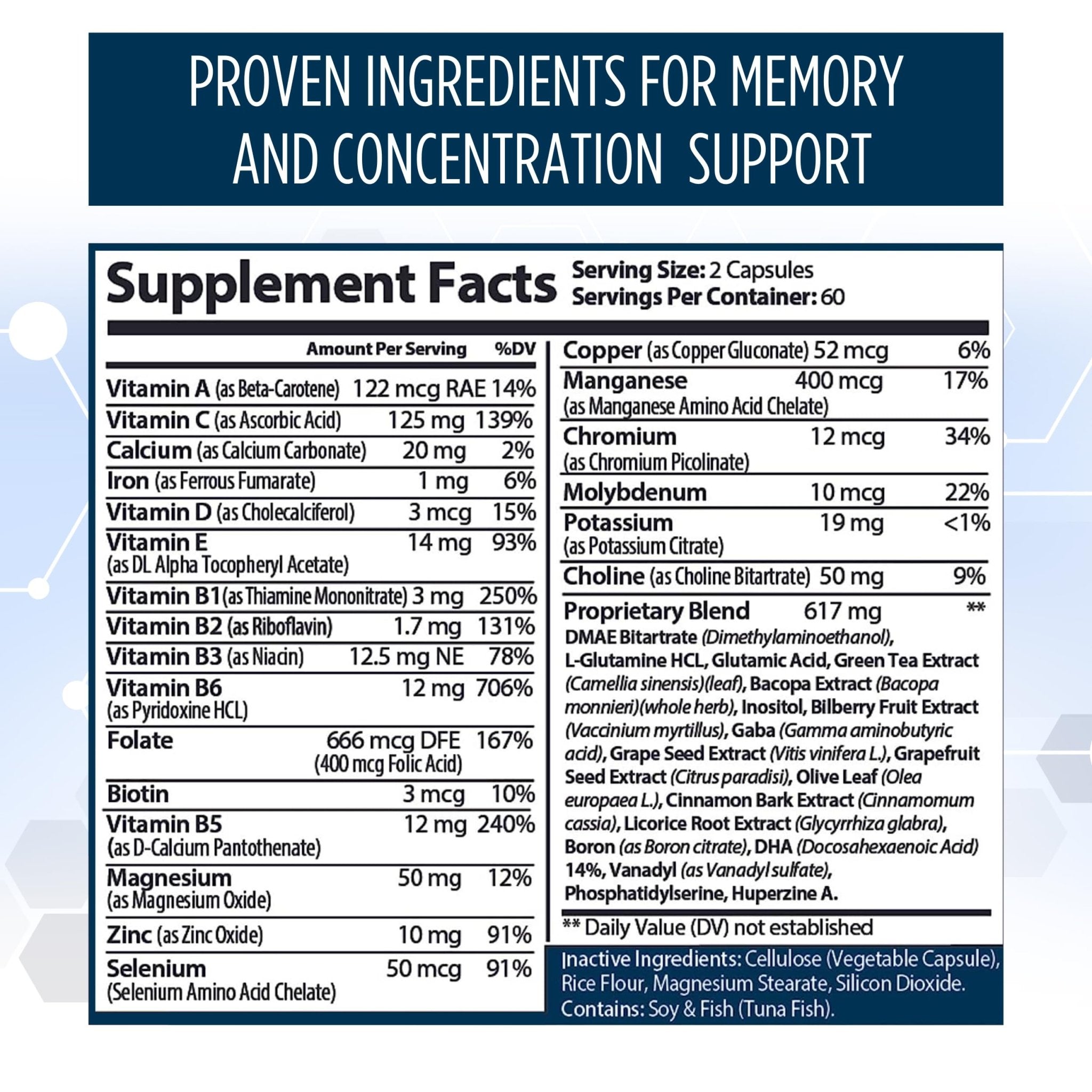 Neuro Plus Brain & Focus Formula - Nootropic Brain Booster Supplement, Supports Brain Health, Mental Clarity & Focus - Enhances Concentration & Mental Energy – 120 Capsules (1) - OzHealthStandard