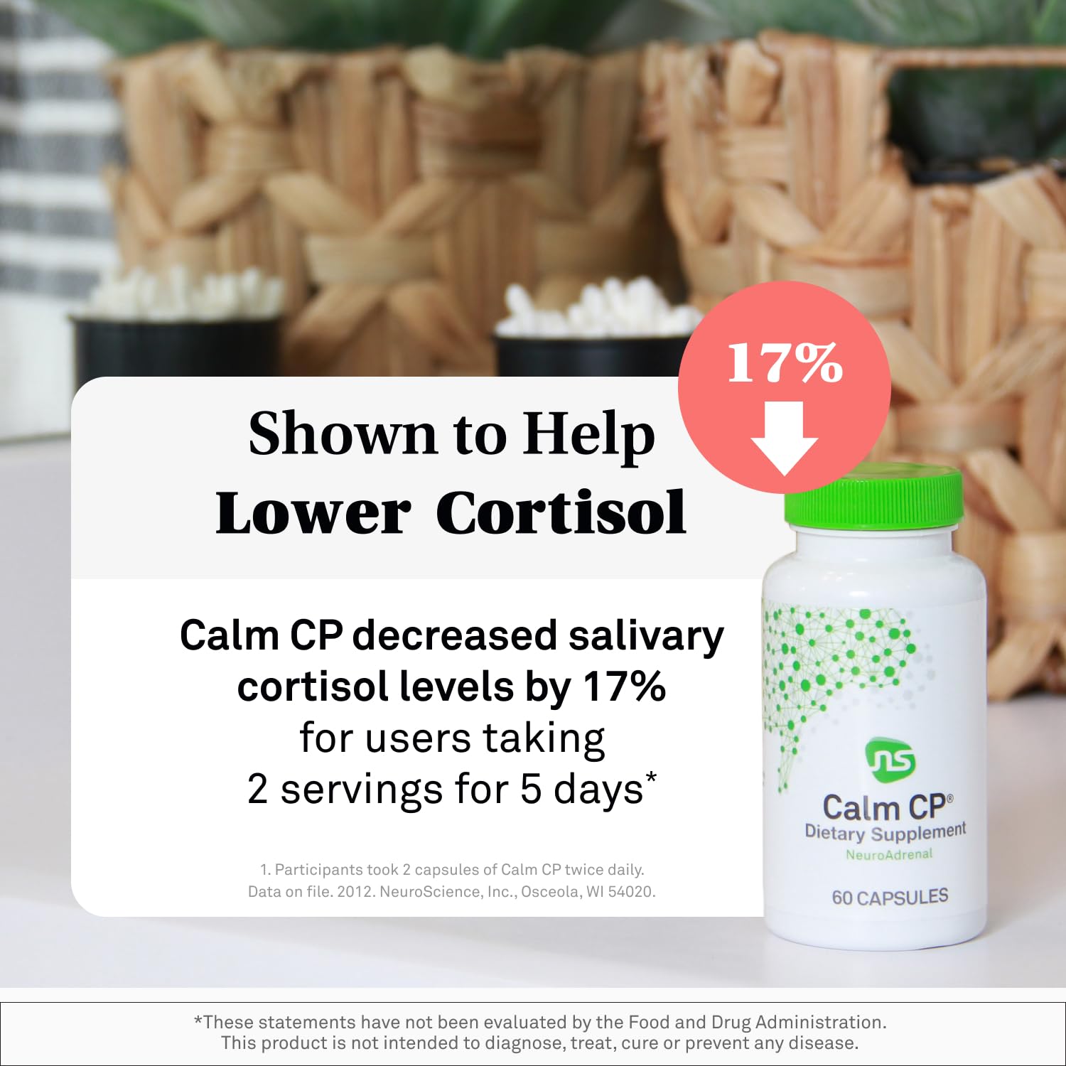 NeuroScience Neuro Adrenal Support Supplements for Women & Men - Daily Cortisol Supplement and Calming Aid - Promotes Calm Sleep, Immune Support & Healthy Cortisol Levels (60 Capsules) - OzHealthStandard