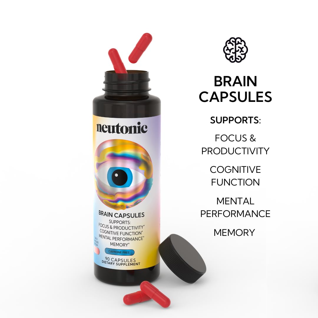 Neutonic Nootropic Brain Supplement | 1 Month Supply 90 Capsules | for Men and Women | Support Memory, Mental Clarity, Cognitive Function | Boost Focus, Energy, Brain Health - OzHealthStandard