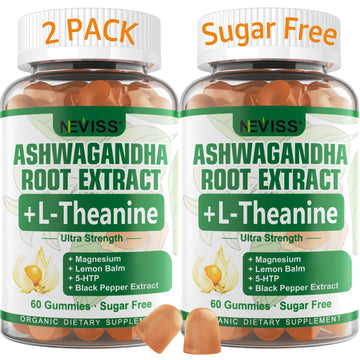 NEVISS Ashwagandha Gummies 2000mg, Feel Refreshed, Plus Proprietary Blend with L-Theanine, 5-HTP, Lemon Balm, Magnesium for Calm, Zzzs & Relaxation Support, 120 Count - OzHealthStandard