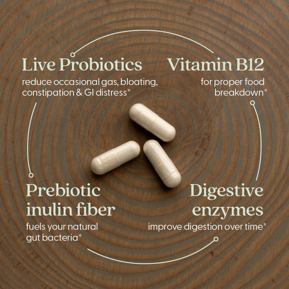 New Chapter All-Flora Enzyme Complex with Probiotics Relieves Bloating & Gas - Clinical-Strength Digestive Enzymes + Ultra-Concentrated Probiotics + Fermented Vitamin B12, 90 Vegan Capsules - OzHealthStandard