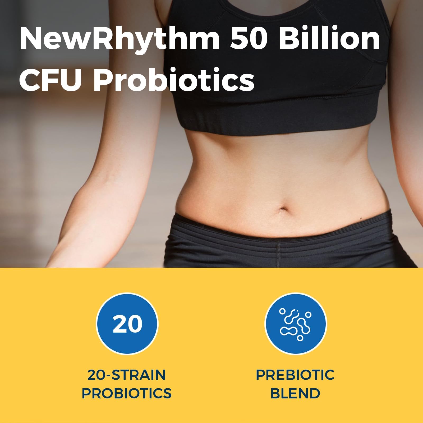 NewRhythm Probiotics 50 Billion CFU 20 Strains, 60 Veggie Capsules, Targeted Release Technology, Stomach Acid Resistant - OzHealthStandard