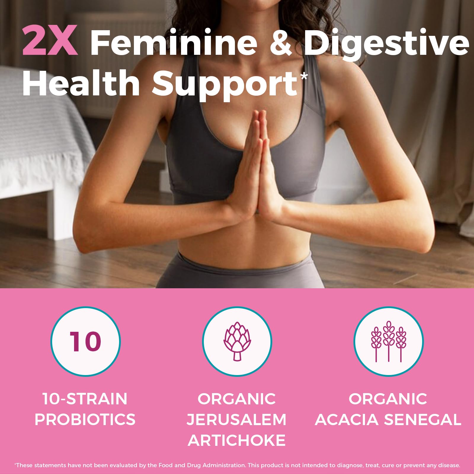 NewRhythm Women's Probiotics, Organic Prebiotics, 70 Billion CFU 10 Strains, Vaginal Probiotics for Urinary & Digestive Health, 30 Vegan Capsules, No Bloating - OzHealthStandard