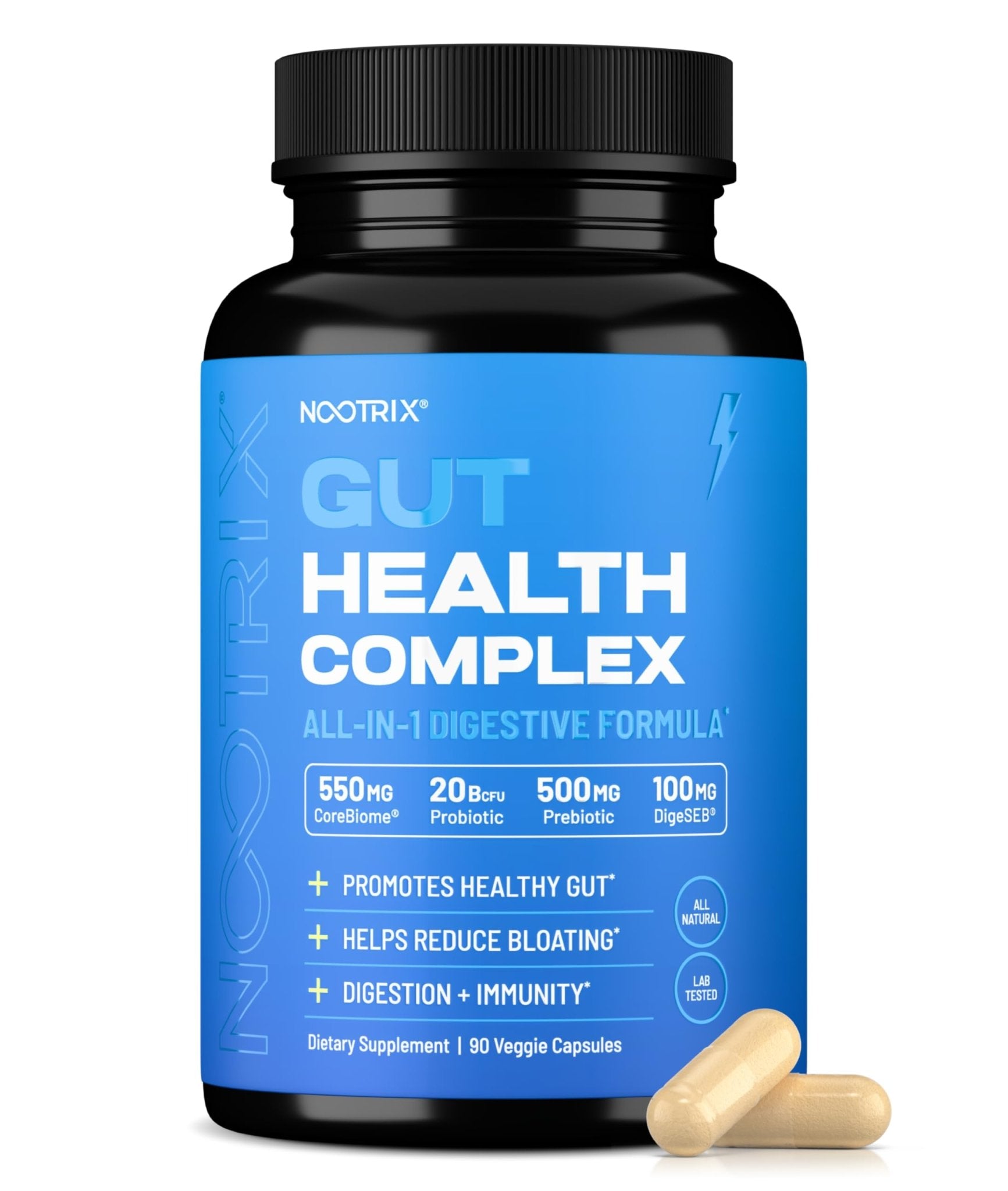 Nootrix Health Complex Supplement | Probiotics for Gut Health, Colon Cleanse & Bloating Relief | Promotes Healthy Digestion | Digestive Enzymes, Postbiotics & Prebiotics | 90 Capsules - OzHealthStandard