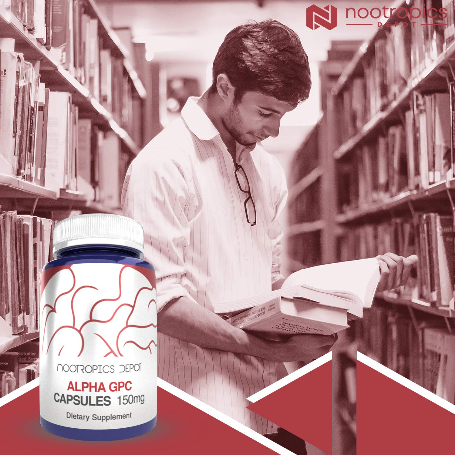 Nootropics Depot Alpha GPC Capsules | 150mg | 60 Count | Choline Supplement | Brain Health Supplement | Supports Healthy Brain Function | Enhance Cognition, Memory + Focus - OzHealthStandard