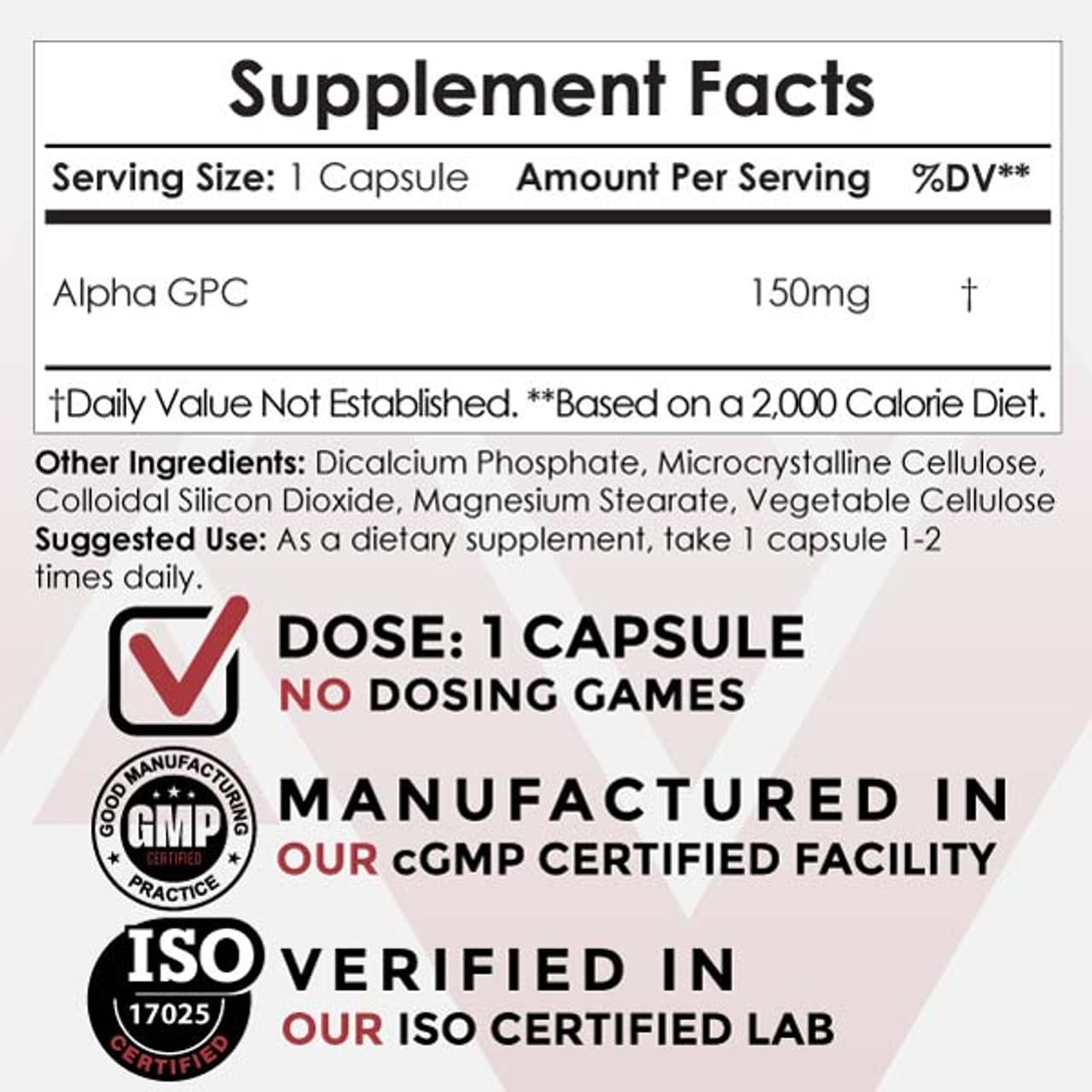 Nootropics Depot Alpha GPC Capsules | 150mg | 60 Count | Choline Supplement | Brain Health Supplement | Supports Healthy Brain Function | Enhance Cognition, Memory + Focus - OzHealthStandard