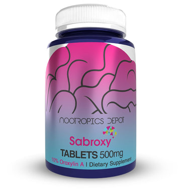 Nootropics Depot Sabroxy® Tablets | 500mg | 30 Count | Minimum 10% Oroxylin-A | Oroxylum indicum | May Help Promote Focus & Motivation | May Help Promote Cognitive Function - OzHealthStandard