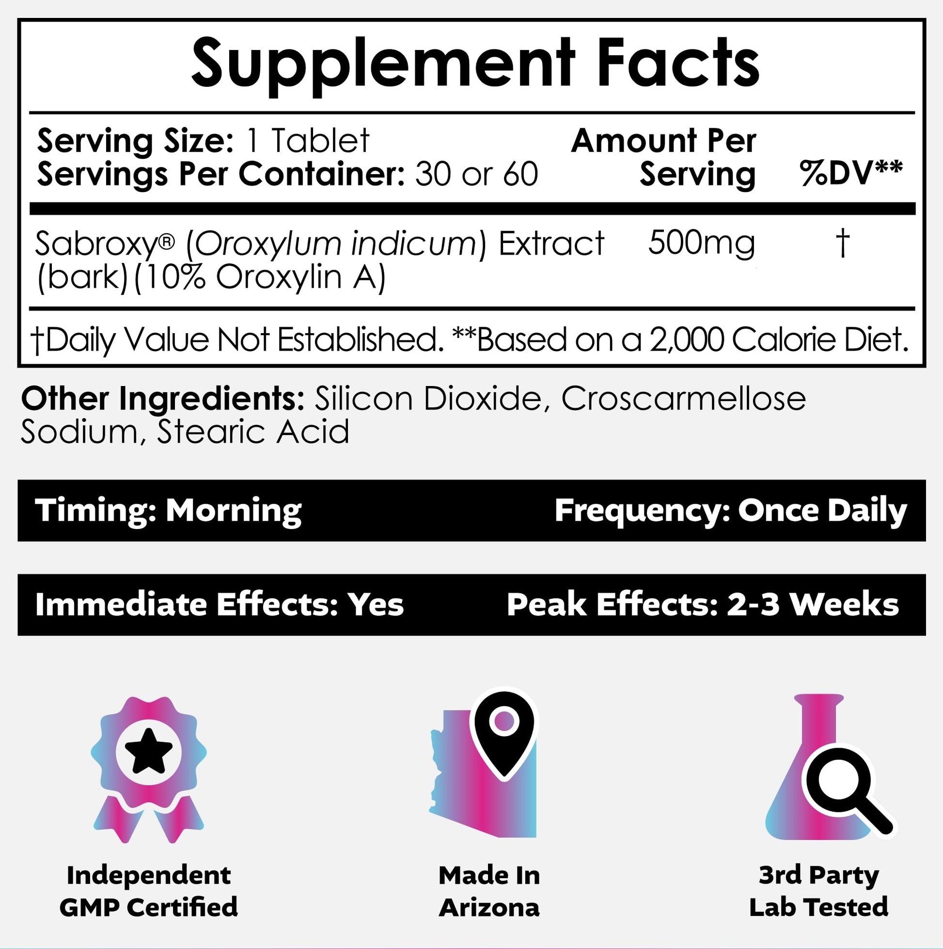 Nootropics Depot Sabroxy® Tablets | 500mg | 30 Count | Minimum 10% Oroxylin-A | Oroxylum indicum | May Help Promote Focus & Motivation | May Help Promote Cognitive Function - OzHealthStandard