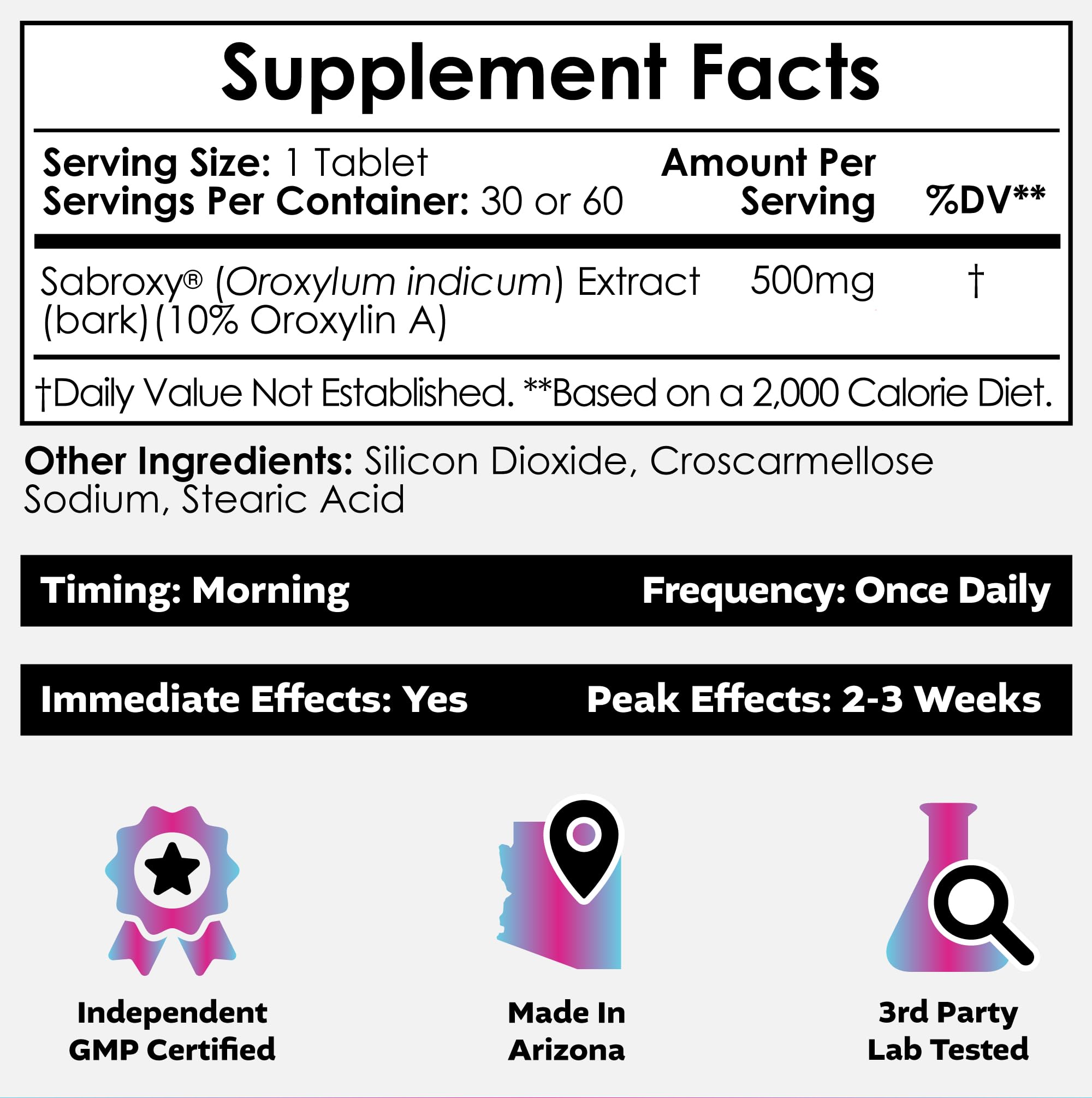 Nootropics Depot Sabroxy® Tablets | 500mg | 30 Count | Minimum 10% Oroxylin-A | Oroxylum indicum | May Help Promote Focus & Motivation | May Help Promote Cognitive Function - OzHealthStandard
