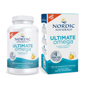 Nordic Naturals Ultimate Omega, Lemon Flavor - 210 Soft Gels - 1280 mg Omega-3 - High-Potency Fish Oil with EPA & DHA - Promotes Brain & Heart Health - Non-GMO - 105 Servings - OzHealthStandard