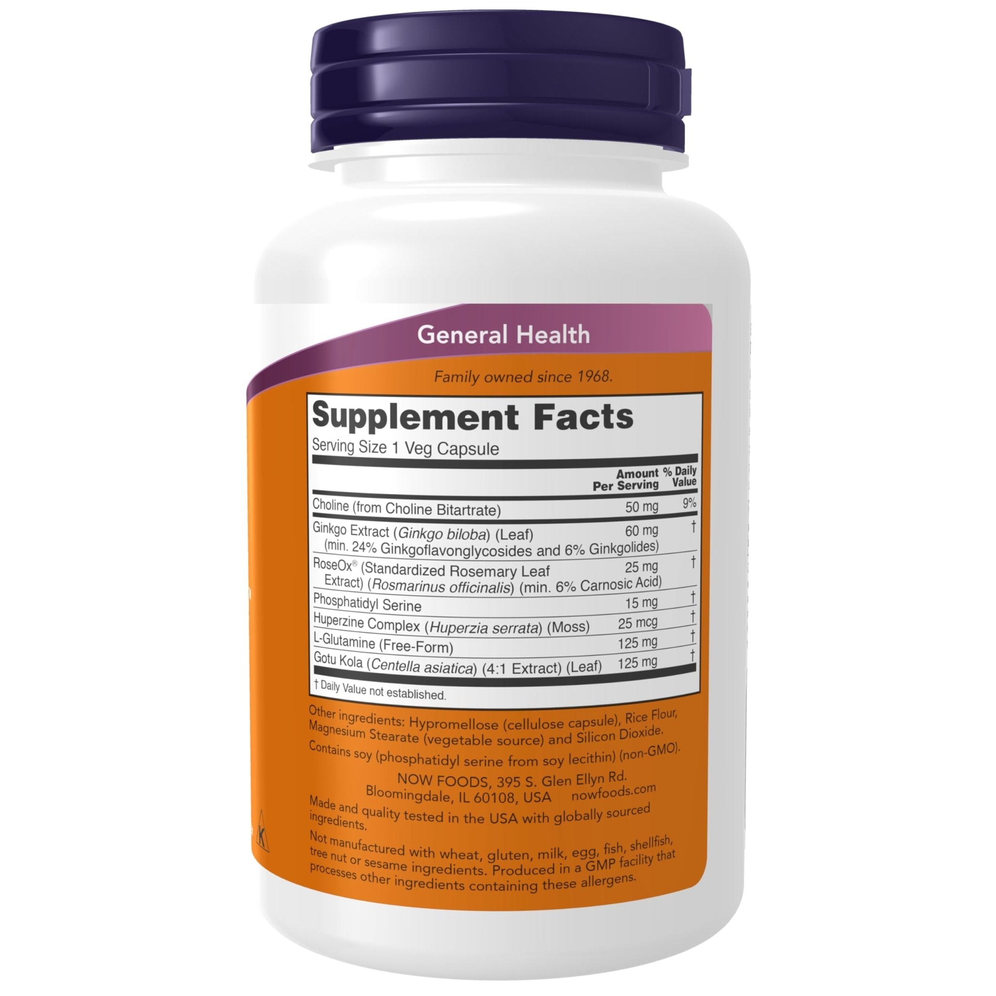 NOW Foods Supplements, Brain Elevate™, Featuring Ginkgo Biloba, RoseOx® and Phosphatidyl Serine, 120 Veg Capsules - OzHealthStandard