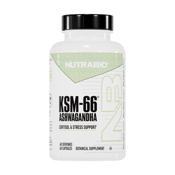 NutraBio Ashwagandha KSM-66 | Ashwagandha Herbal Supplement for Stress, Mood, & Performance | 600 MG of Clinically Studied KSM66 60 Capsules - OzHealthStandard