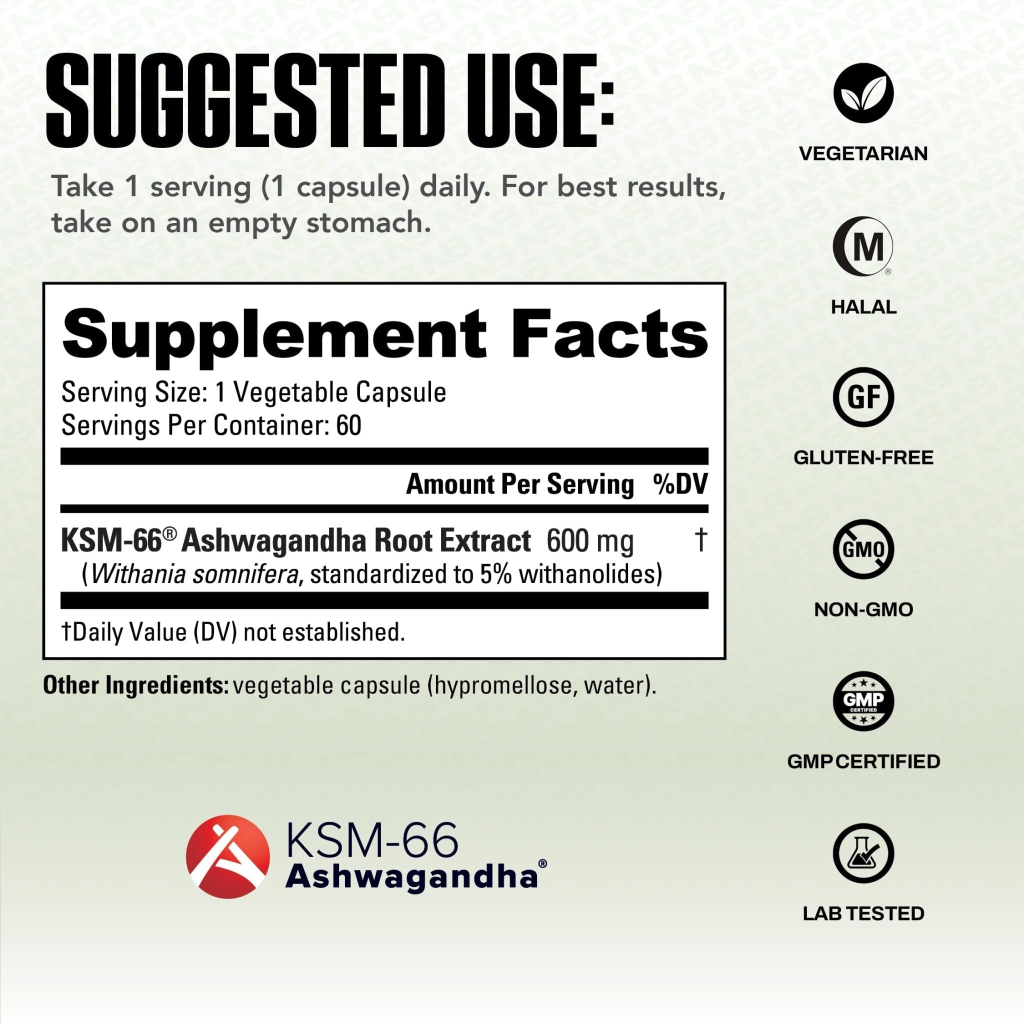NutraBio Ashwagandha KSM-66 | Ashwagandha Herbal Supplement for Stress, Mood, & Performance | 600 MG of Clinically Studied KSM66 60 Capsules - OzHealthStandard