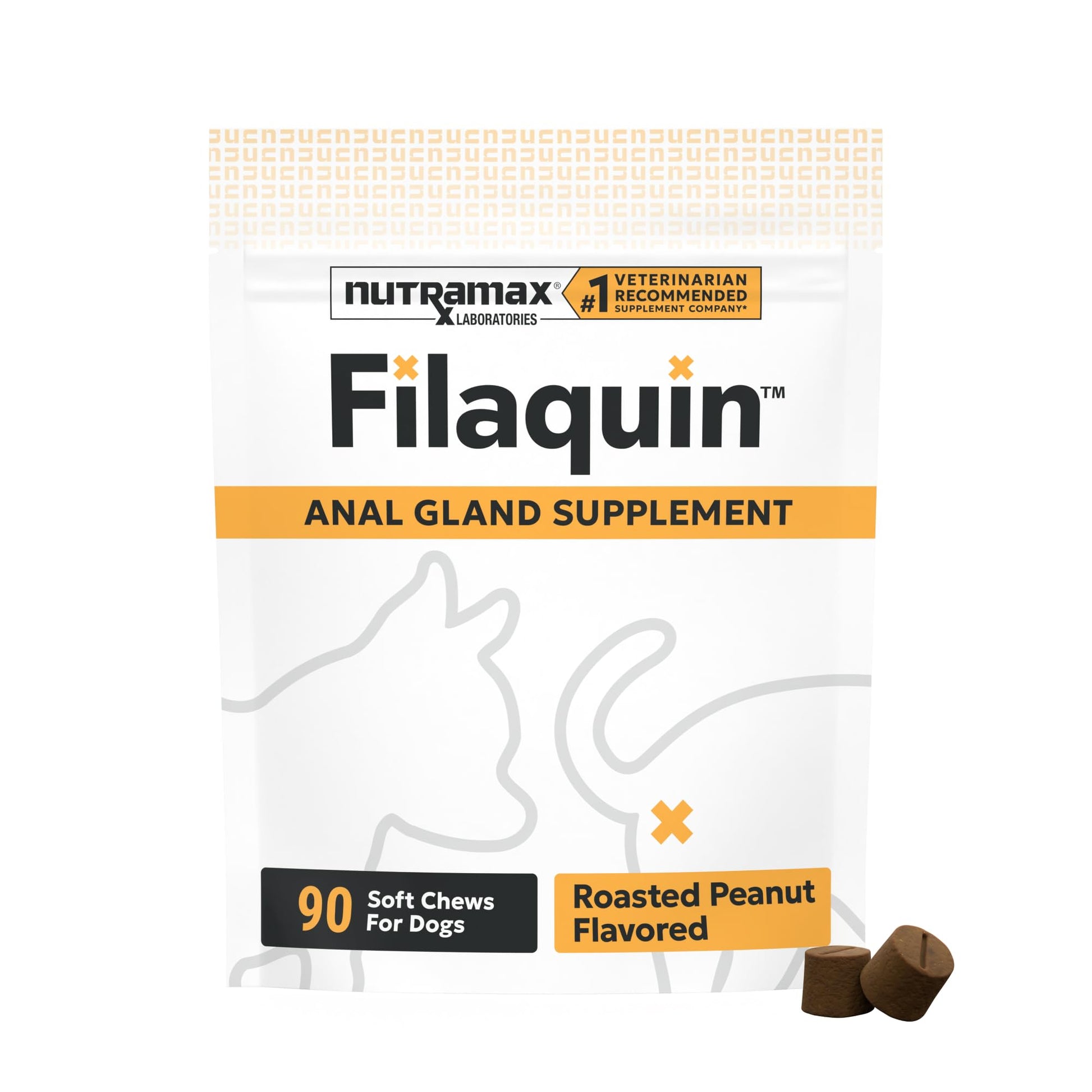 Nutramax Filaquin Anal Gland Supplement for Dogs, from The Same Company as Cosequin & Proviable, with Pre & Postbiotics and Psyllium Husk Fiber to Support Anal Gland Health, 90 Count Soft Chews - OzHealthStandard