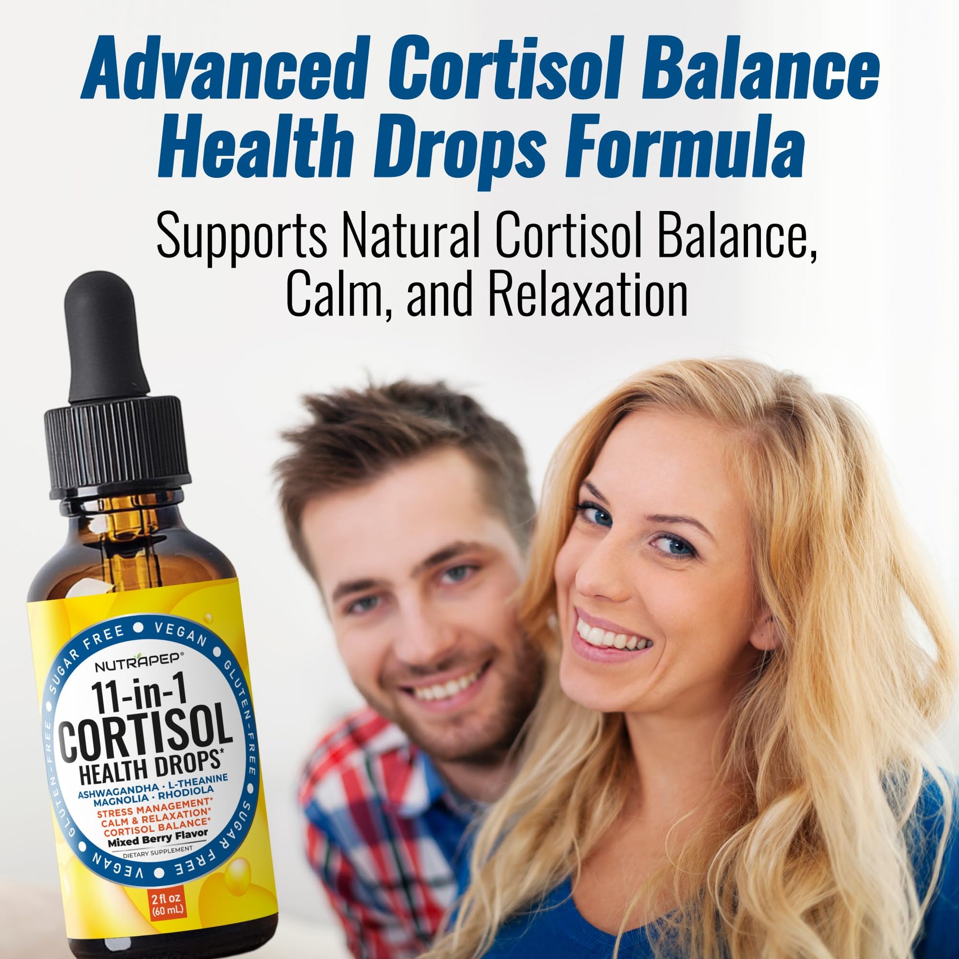 NutraPep Cortisol Detox Liquid Drops for Women Men - Cortisol Reducer Supplement Support Wellness Cleanse Balance Stress Mood Sleep Focus - Lower Cortisol Levels with Ashwagandha L-Theanine Magnolia - OzHealthStandard