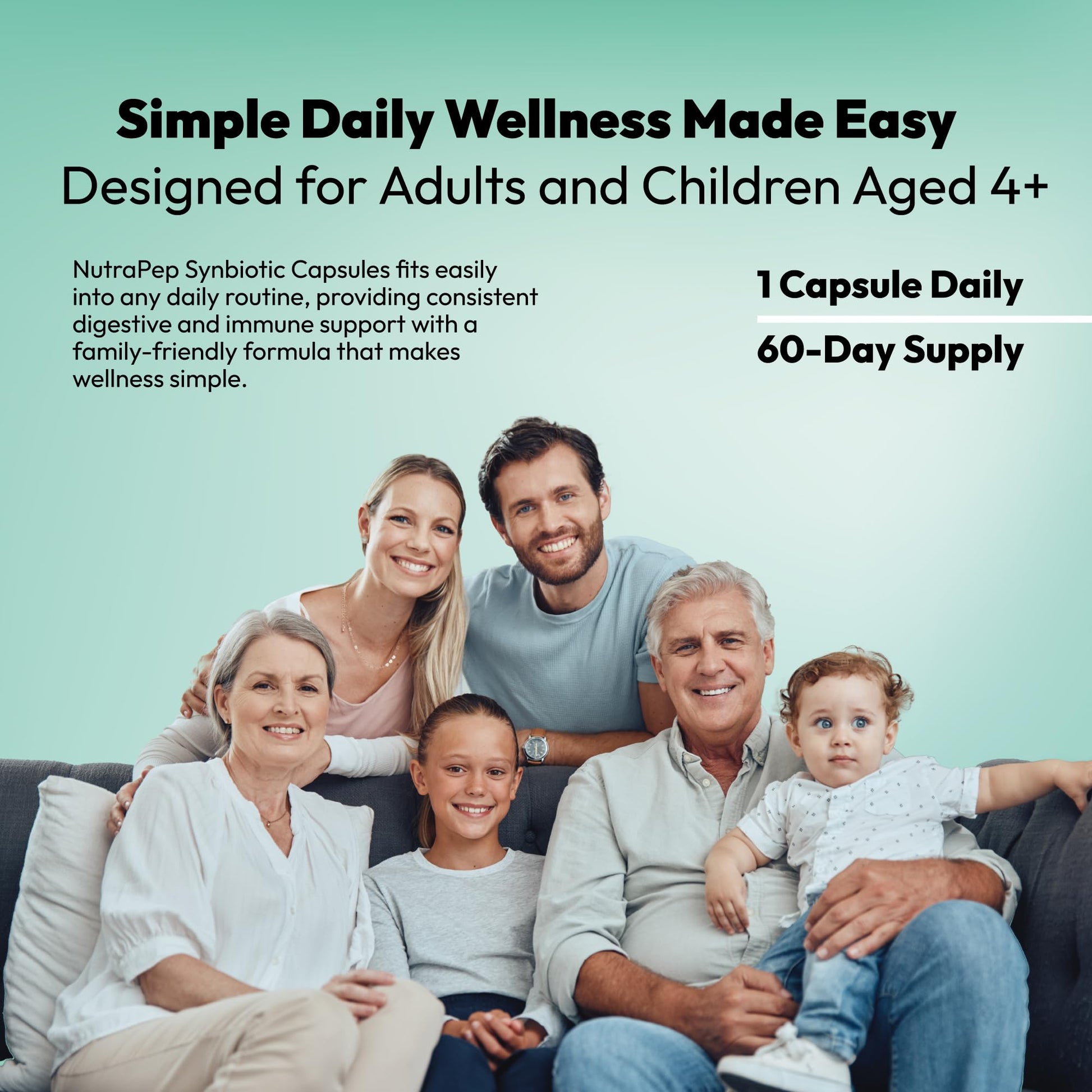 NutraPep Synbiotics Probiotic Prebiotic Postbiotic - Daily Gut Health Support with Pre Pro & Post Biotics for Men Women - Digestive & Immune Support Balance Synbiotic Supplement - Vegan Gluten Free - OzHealthStandard