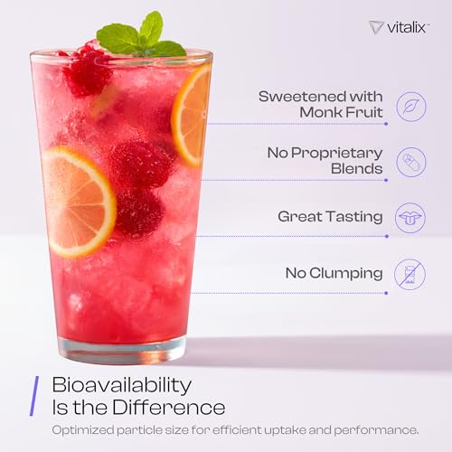 NutraVōs Vitalix – Cortisol Reducer & Adaptogen Drink Mix with Ashwagandha KSM 66, Magnesium Glycinate 200mg, L-Theanine 200mg, Vitamin C 500mg & Electrolytes – Raspberry Lemonade – 30 Servings - OzHealthStandard