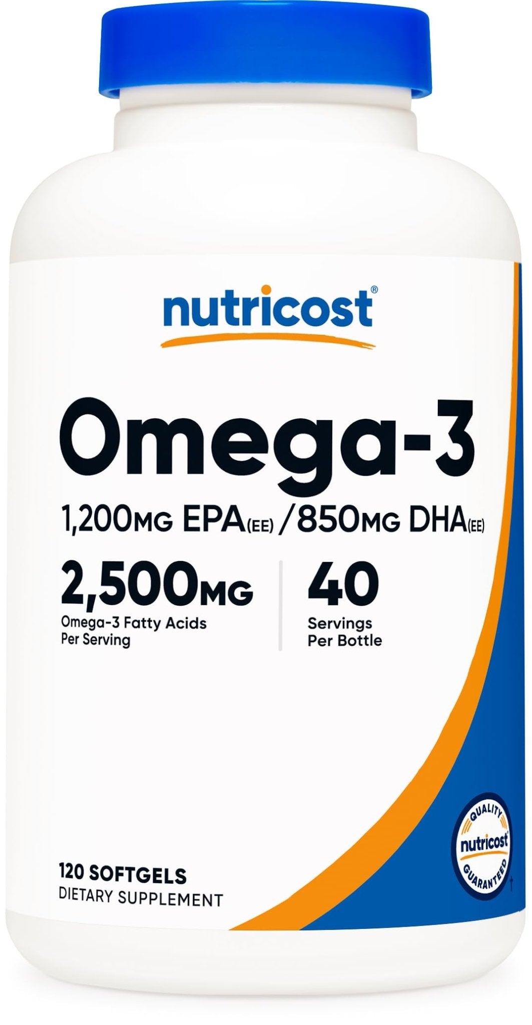 Nutricost Omega 3 Fish Oil - 2500MG, 120 Softgels (40 Serv) - Fish Oil, Wild Caught! 1200mg EPA 850mg DHA - OzHealthStandard