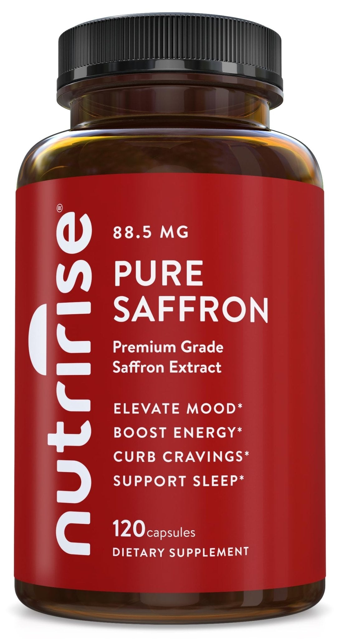 NutriRise Saffron Supplements 120 Capsules, 88.5mg Pure Extract - 4 Month Supply for Mood, Energy, Sleep, Stress & Cortisol Support - Non-GMO - OzHealthStandard