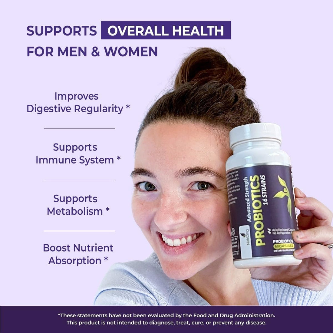NutriZing Vegan Probiotics for Digestive Health - 30 Billion CFU & 16 strains - Bifidobacterium & Lactobacillus Probiotics for Men & Women - OzHealthStandard