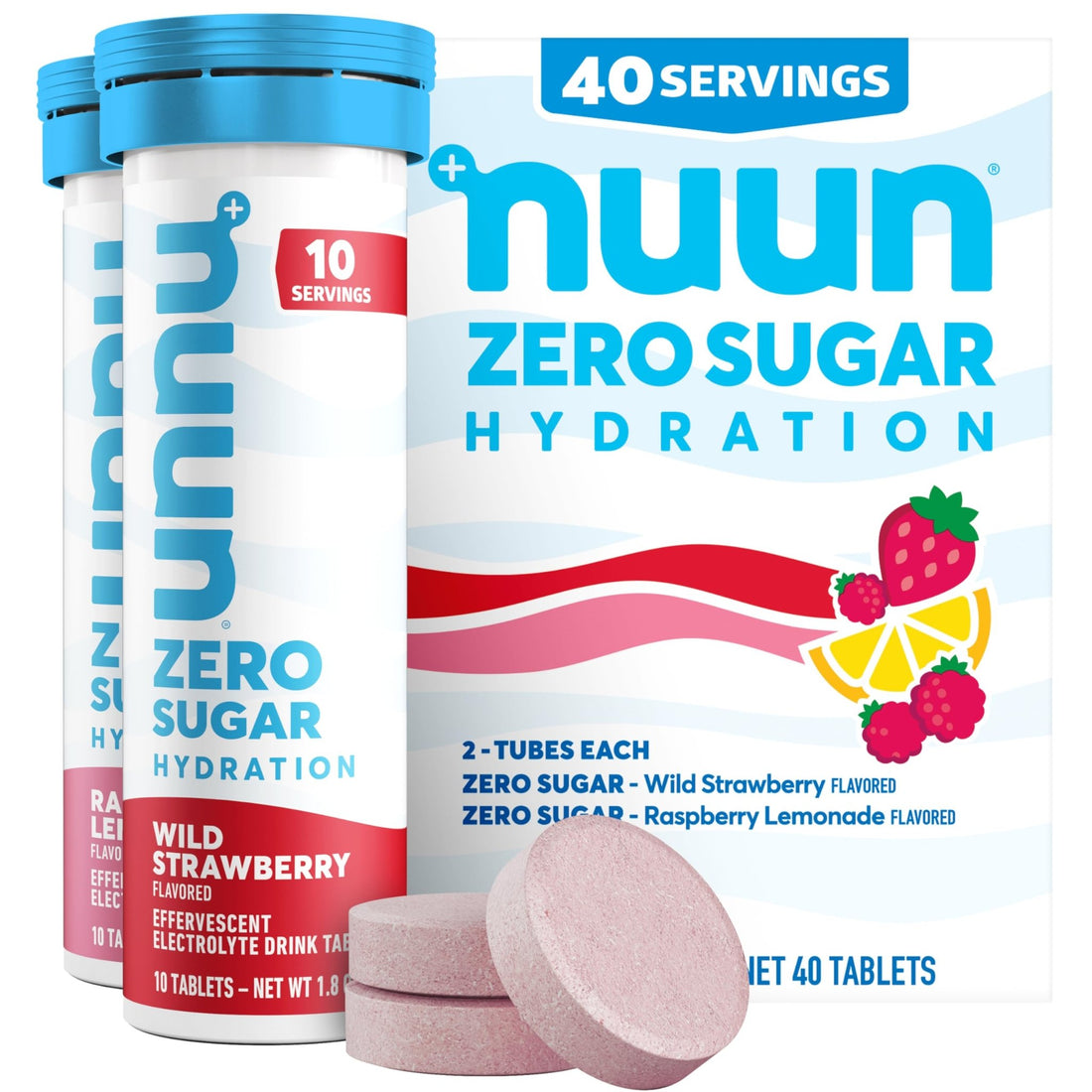 Nuun Zero Sugar Hydration Electrolyte Tablets - Magnesium, Calcium, Potassium, Chloride & Sodium, Light & Delicious Fruit Flavors, No Sugar, Gluten Free, Vegan - OzHealthStandard