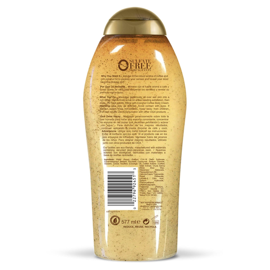 OGX Smoothing + Coconut Coffee Exfoliating Body Scrub with Arabica Coffee & Coconut Oil - OzHealthStandard