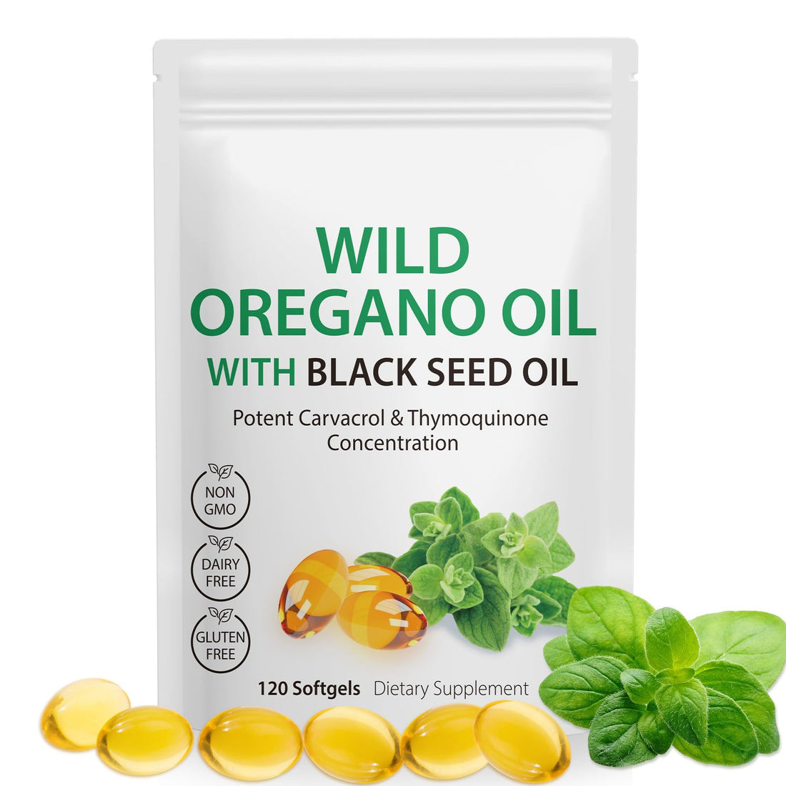 Oil of Oregano with Black Seed Oil, 6000mg Oregano Oil Capsules Organic, of Oregano - OzHealthStandard