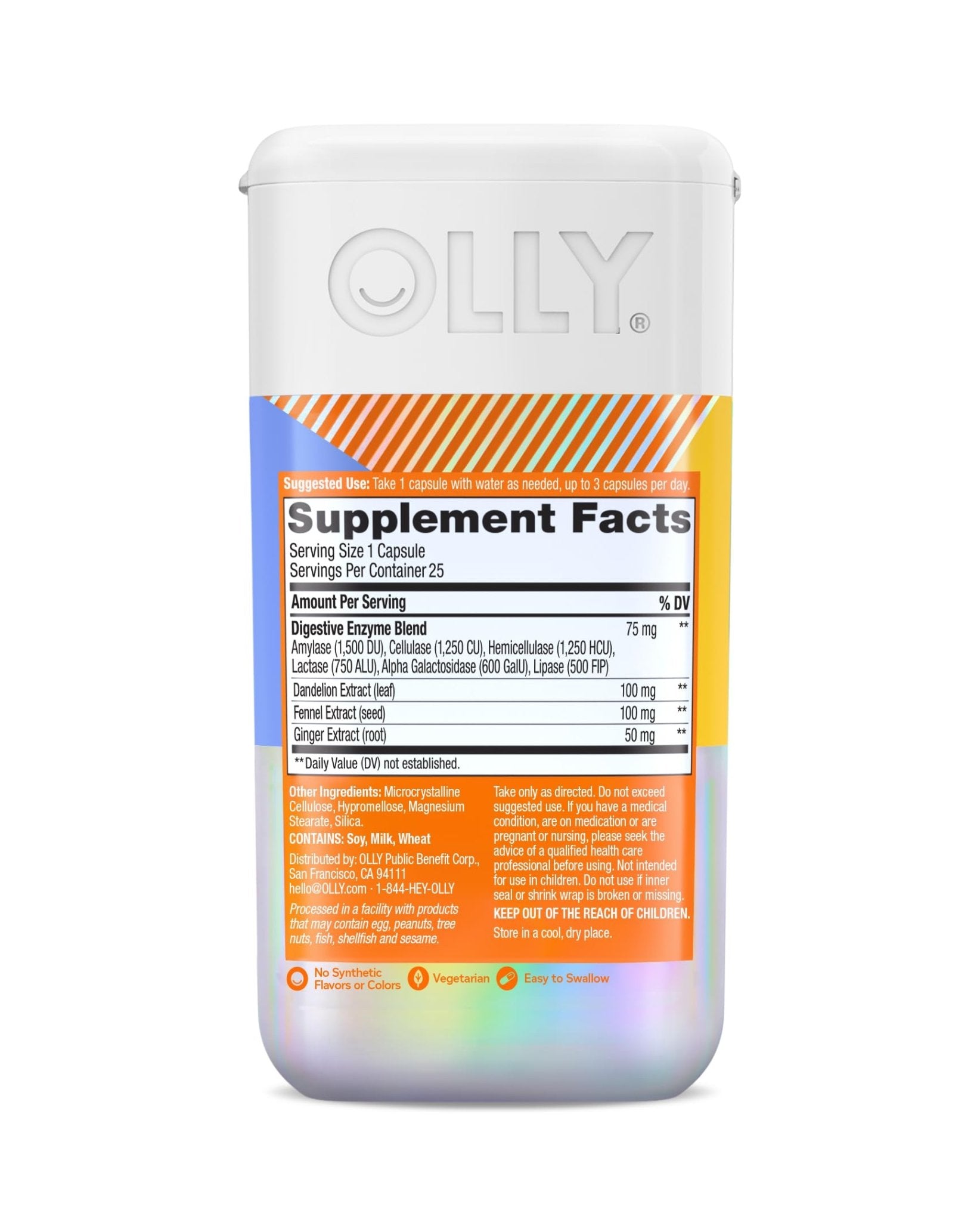 OLLY Beat The Bloat Capsules, Digestive Support Enzymes, Supplement for Women - 25 Count - OzHealthStandard