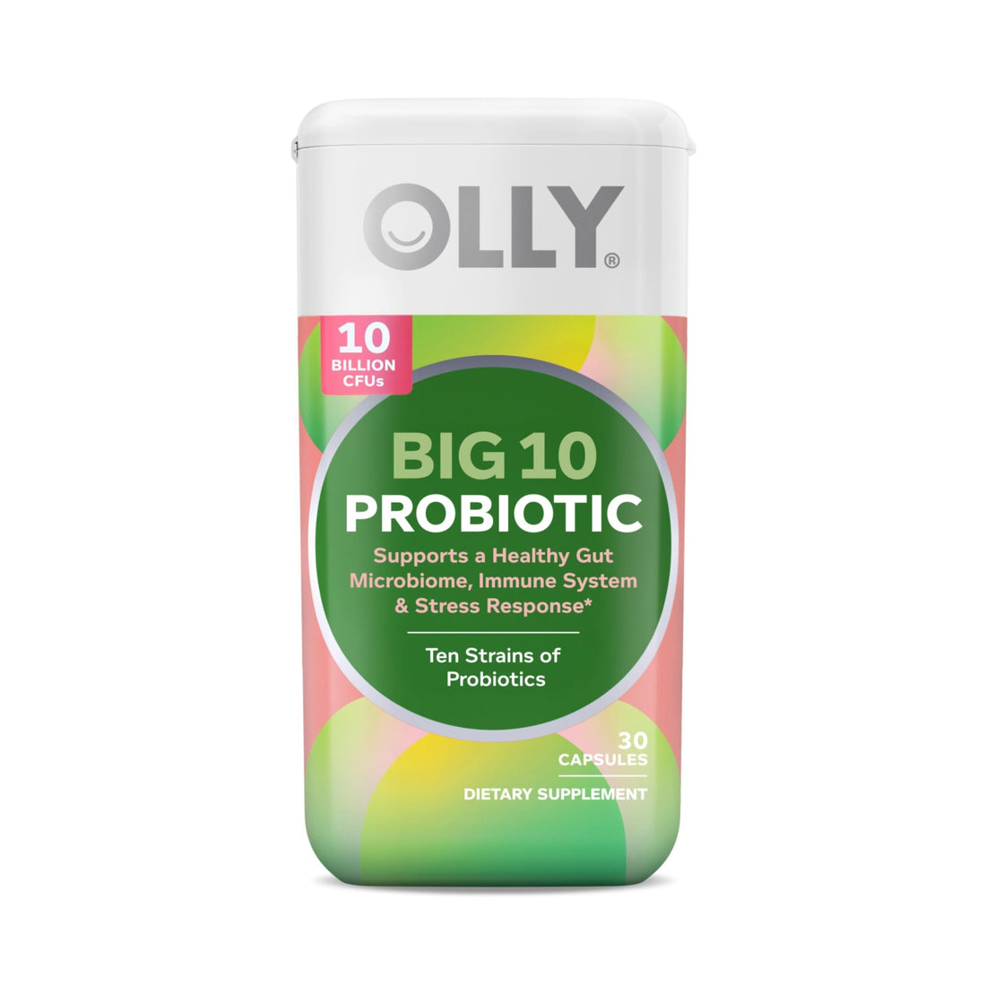 OLLY Big 10 Probiotic, Supports a Healthy Gut Microbiome,* 10 Billion CFUs, 30 Day Supply - 30 Count - OzHealthStandard