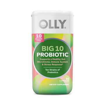 OLLY Big 10 Probiotic, Supports a Healthy Gut Microbiome,* 10 Billion CFUs, 30 Day Supply - 30 Count - OzHealthStandard