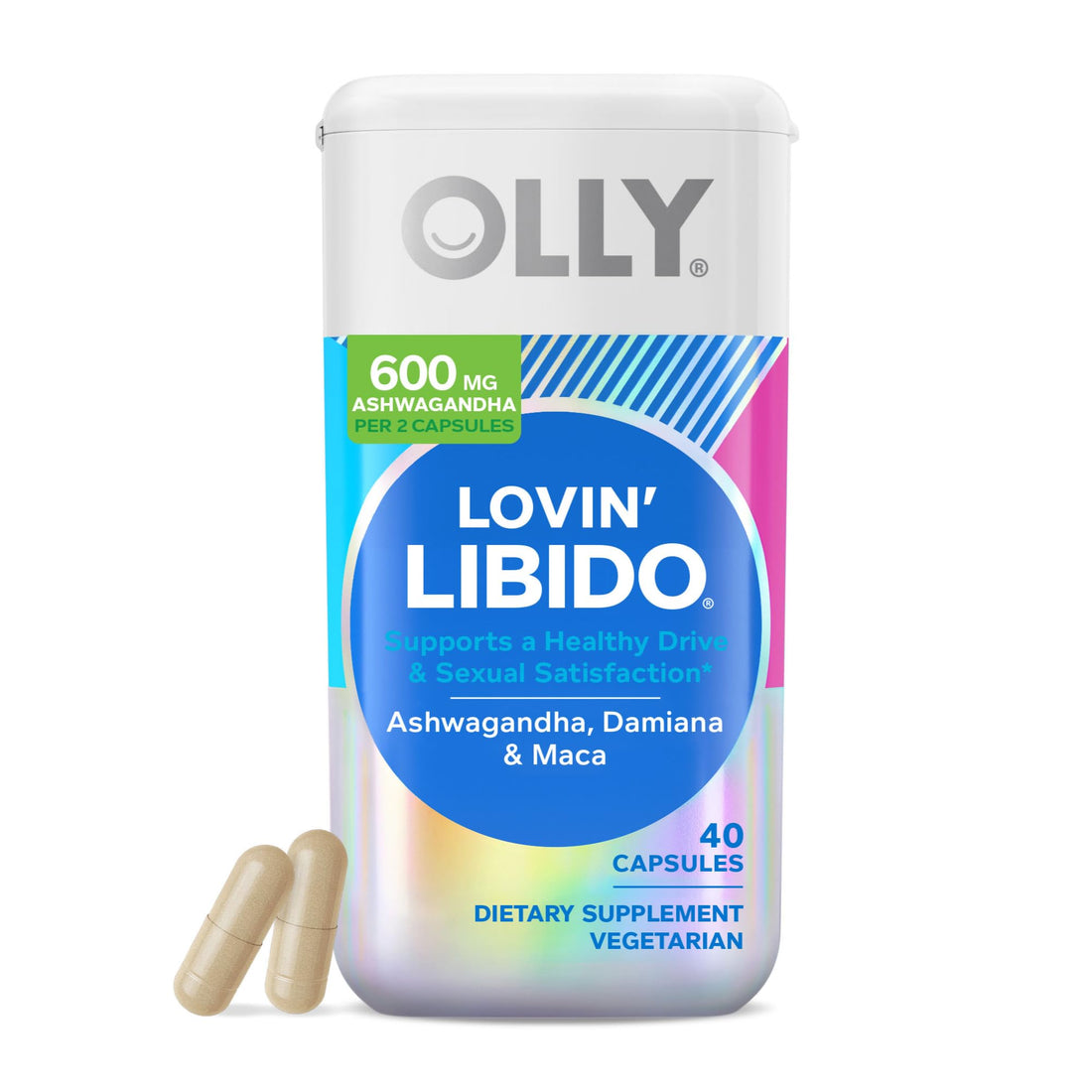 OLLY Lovin Libido Capsules, Boost Desire With Ashwagandha, Maca & Damiana, Vegetarian, Supplement for Women, 20 Day Supply - 40 Count - OzHealthStandard