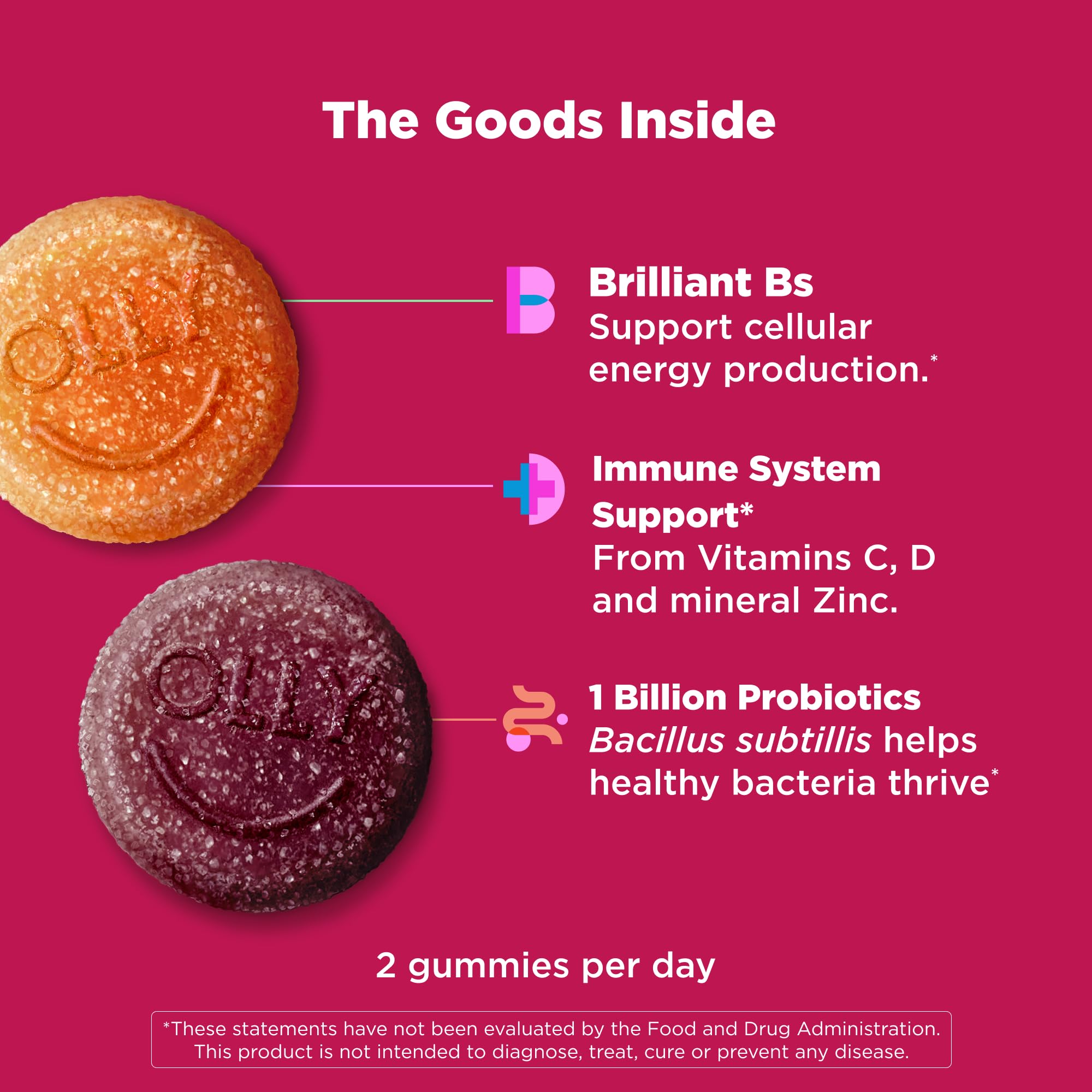 OLLY Multi + Probiotic Adult Multivitamin Gummy, 1 Billion CFUs, Digestive and Immune Support Chewable Supplement, Tropical Twist, 35 Day Supply - 70 Count - OzHealthStandard