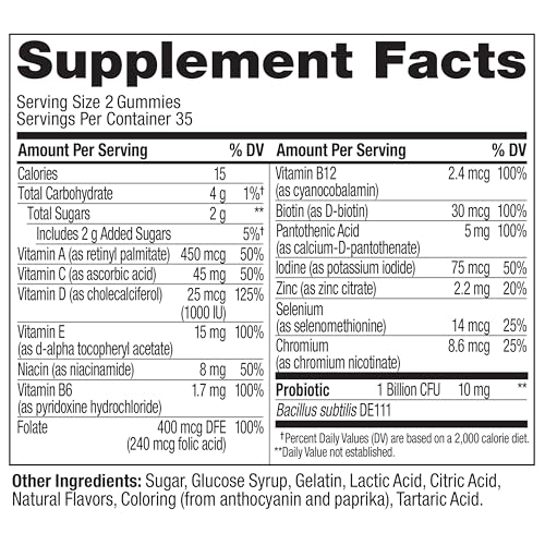 OLLY Multi + Probiotic Adult Multivitamin Gummy, 1 Billion CFUs, Digestive and Immune Support Chewable Supplement, Tropical Twist, 35 Day Supply - 70 Count - OzHealthStandard