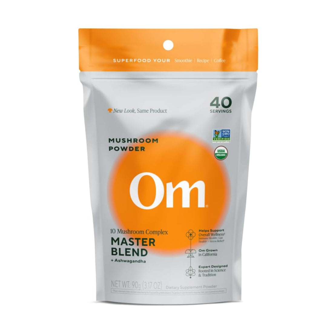 Om Master Blend Mushroom Powder – Organic Mushroom Supplement with 10 Mushrooms and Ashwagandha - Support Immunity, Gut Health & Stress Relief, - OzHealthStandard