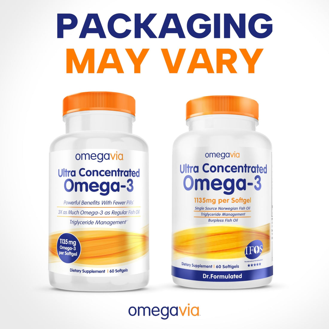 OmegaVia Ultra Concentrated Omega 3 Fish Oil Burpless, 60 Softgels, Triple Strength Omega 3 Fish Oil Supplements, 1135 mg Pure Omega3 - OzHealthStandard