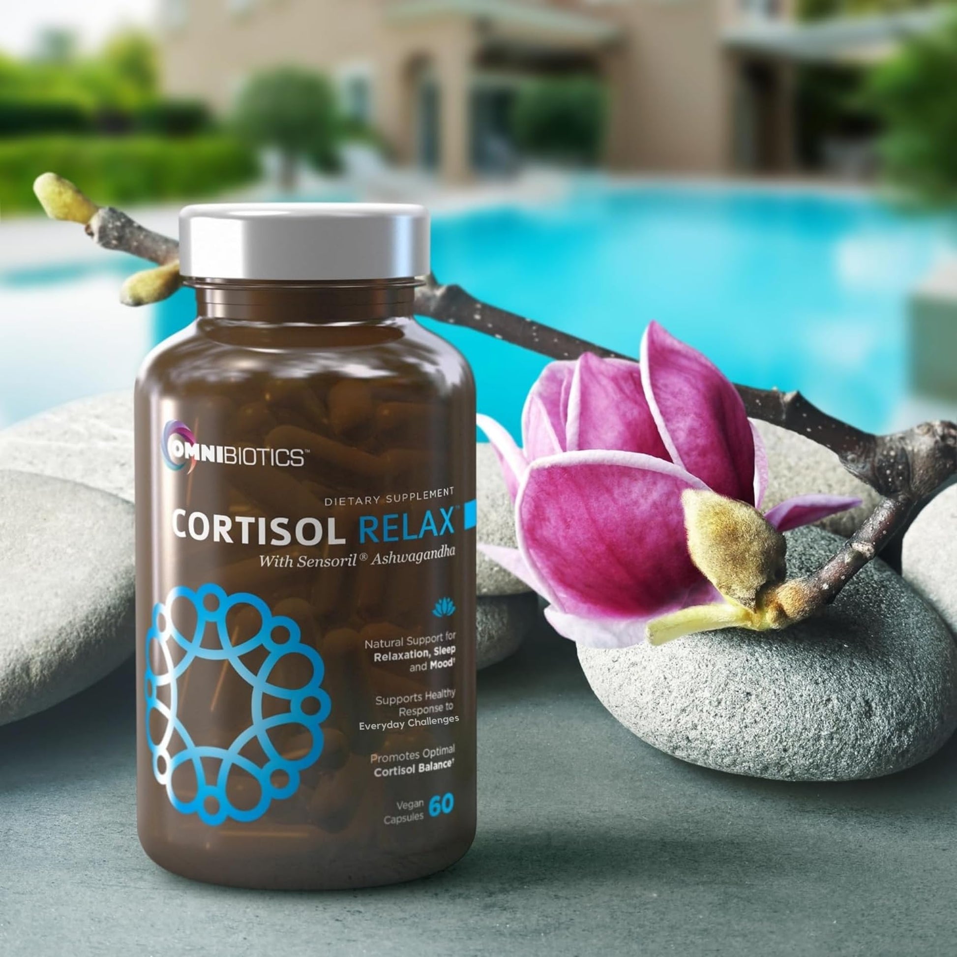 OmniBiotics Cortisol Supplement for Women and Men - High Cortisol Manager with Ashwagandha, L-Theanine, Magnolia Extract, Phosphatidylserine to Support Relaxation, Calm, Detox - 60 Vegan Capsules - OzHealthStandard