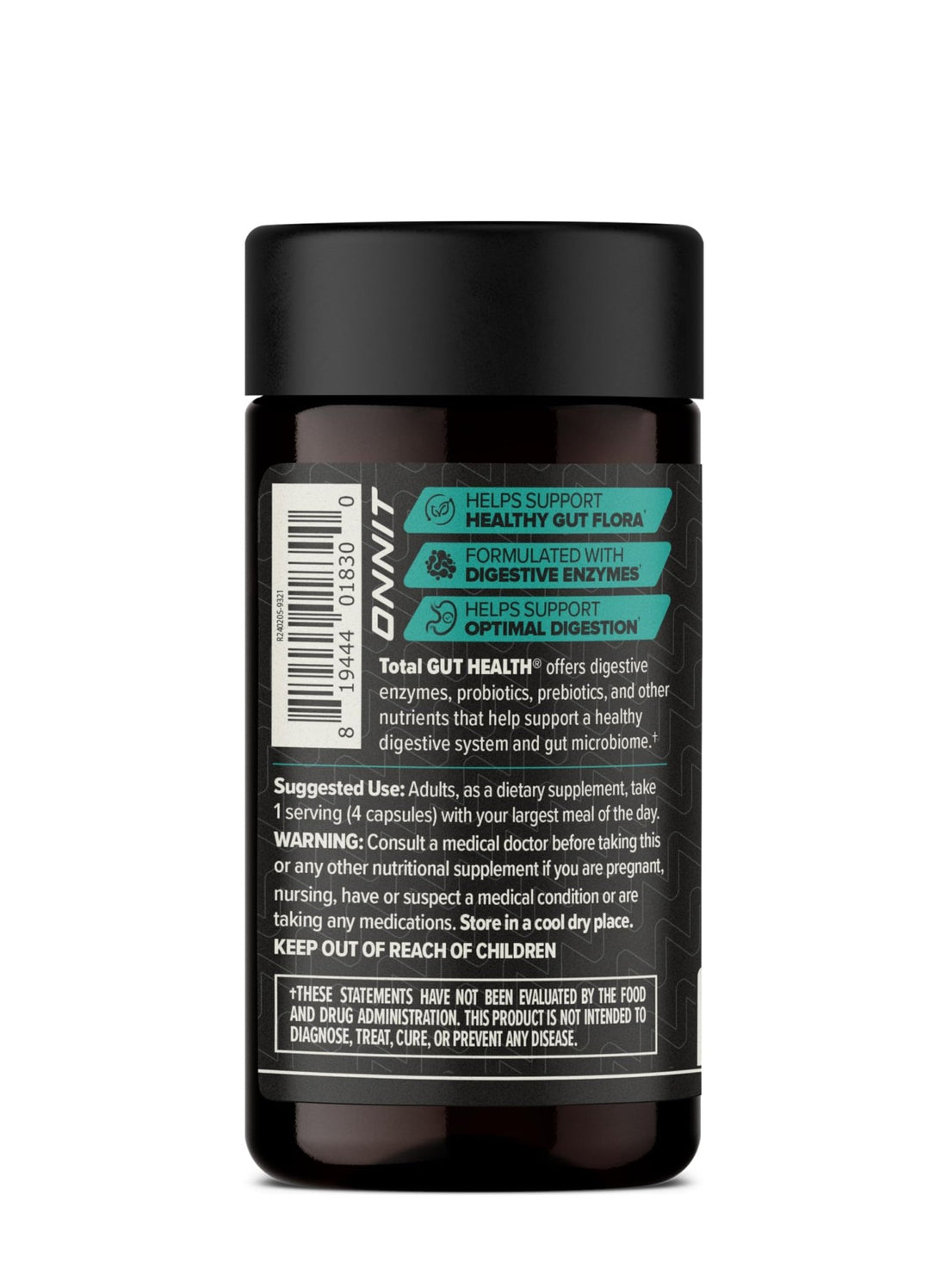 ONNIT Total Gut Health Daily Digestive Support, IGEN™ Non-GMO Tested Digestion Supplement for Women and Men with 7 Strains of Probiotics, - OzHealthStandard